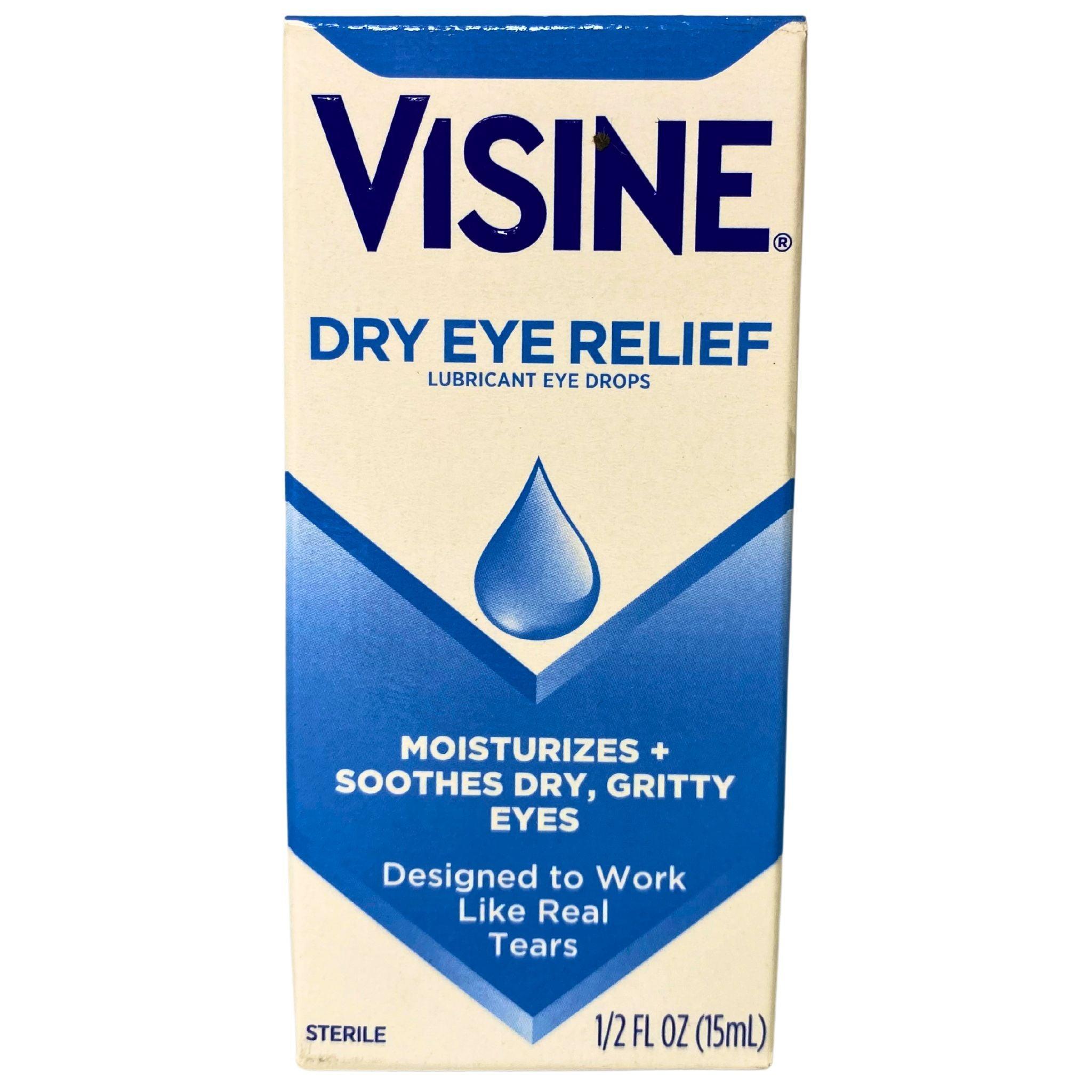 Visine Dry Eye Relief Drops - Moisturizes & Soothes Dry, Gritty Eyes | Works Like Natural Tears | 1/2 oz (21-Pack) | Perfect for Office Workers, Gamers & Contact Lens Wearers