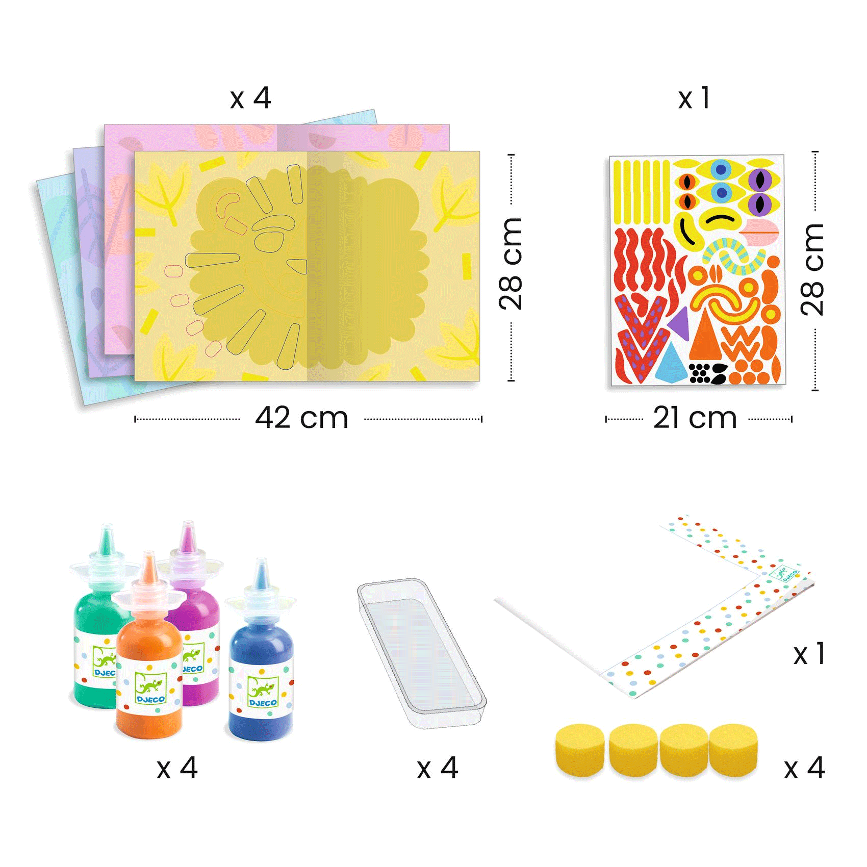 Symmetrical Painting Art Set by Djeco - Creative DIY Mirror Image Art Kit for Kids & Adults - Perfect for Home Decor, Classroom Activities & Gift Giving