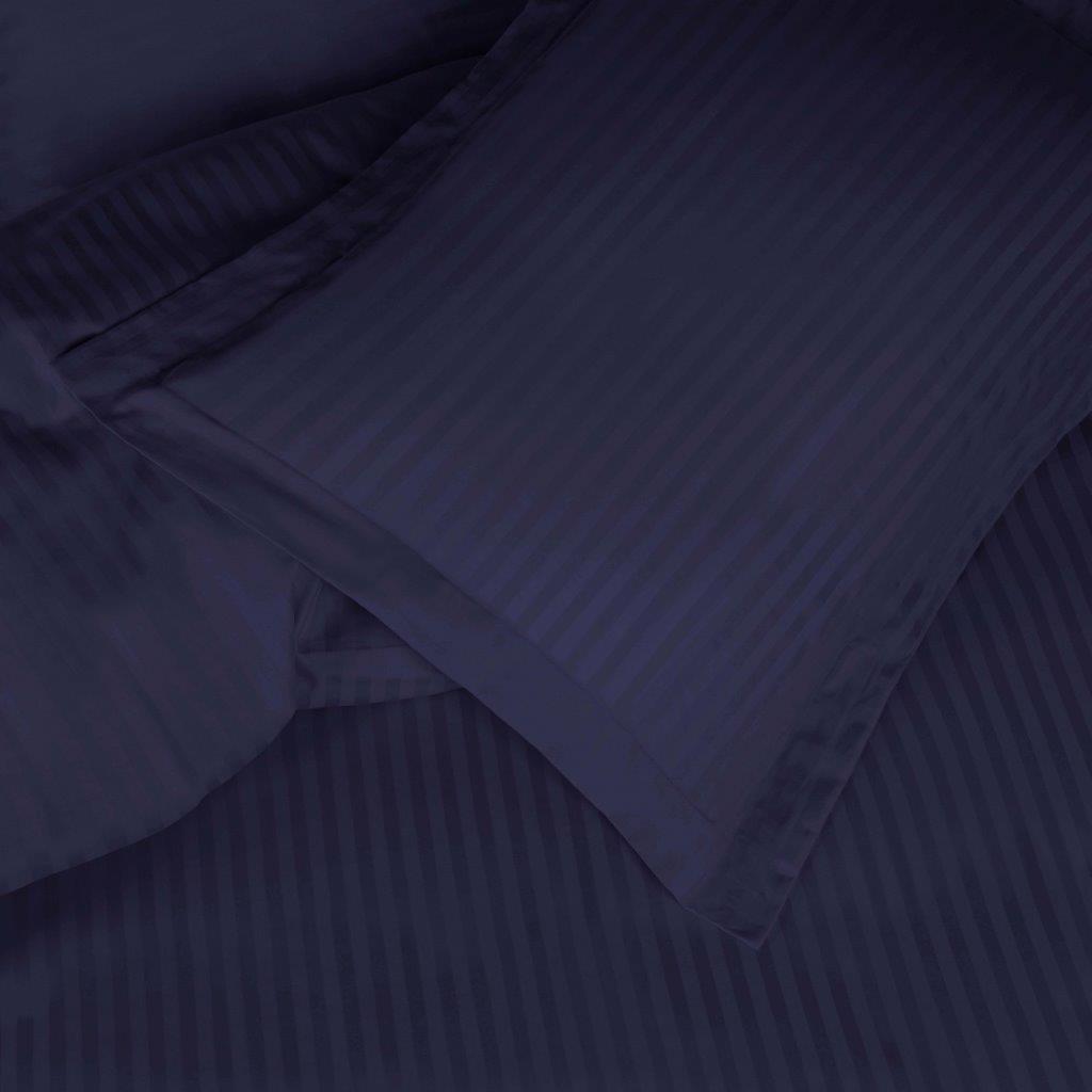 Luxury Egyptian Cotton 600 Thread Count Duvet Cover Set - Queen Size, Striped Design for Bedroom Decor | Soft & Breathable Bedding Set for Hotels, Guest Rooms & Master Bedrooms