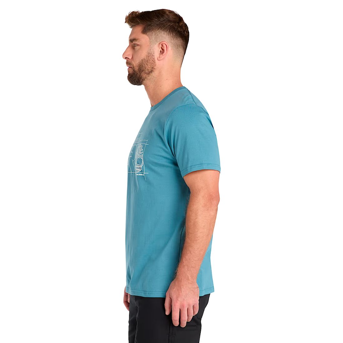 Timberland PRO® Men's Short Sleeve Work T-Shirt - Moisture Wicking & Breathable Blueprint Design (Bluestone) | Ideal for Construction, Landscaping & Outdoor Jobs