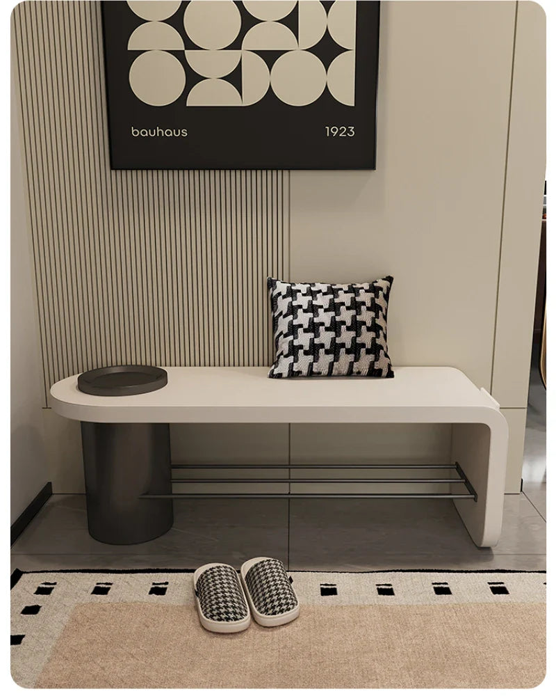Stylish Leather Shoe Bench with Storage | Modern Entryway Stool for Comfortable Seating | Perfect for Hallway, Bedroom & Shoe Organization