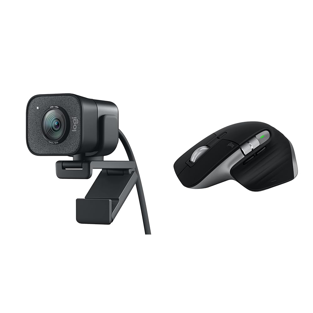 Logitech StreamCam Full HD 1080p 60fps Webcam for Live Streaming on YouTube & Twitch | MX Master 3S Wireless Bluetooth Mouse for Mac with Ultra-Fast Scrolling & 8K DPI | Perfect for Gaming, Video Conferencing & Content Creation