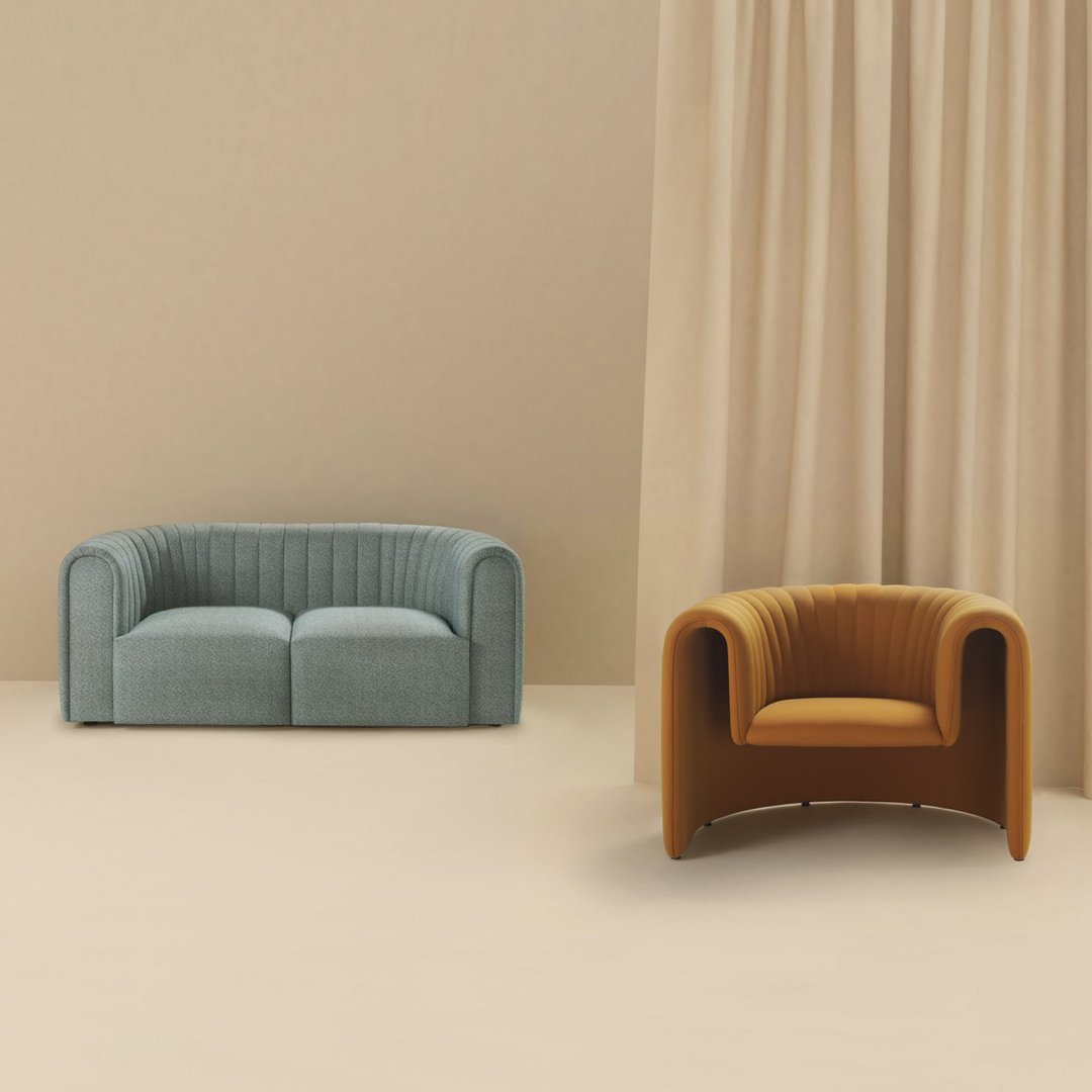 Modern 2-Seater Sofa - Comfortable Small Couch for Living Room, Apartment, Office - Soft Fabric Upholstery with Sturdy Wooden Frame - Perfect for Lounging, Relaxing, and Entertaining Guests