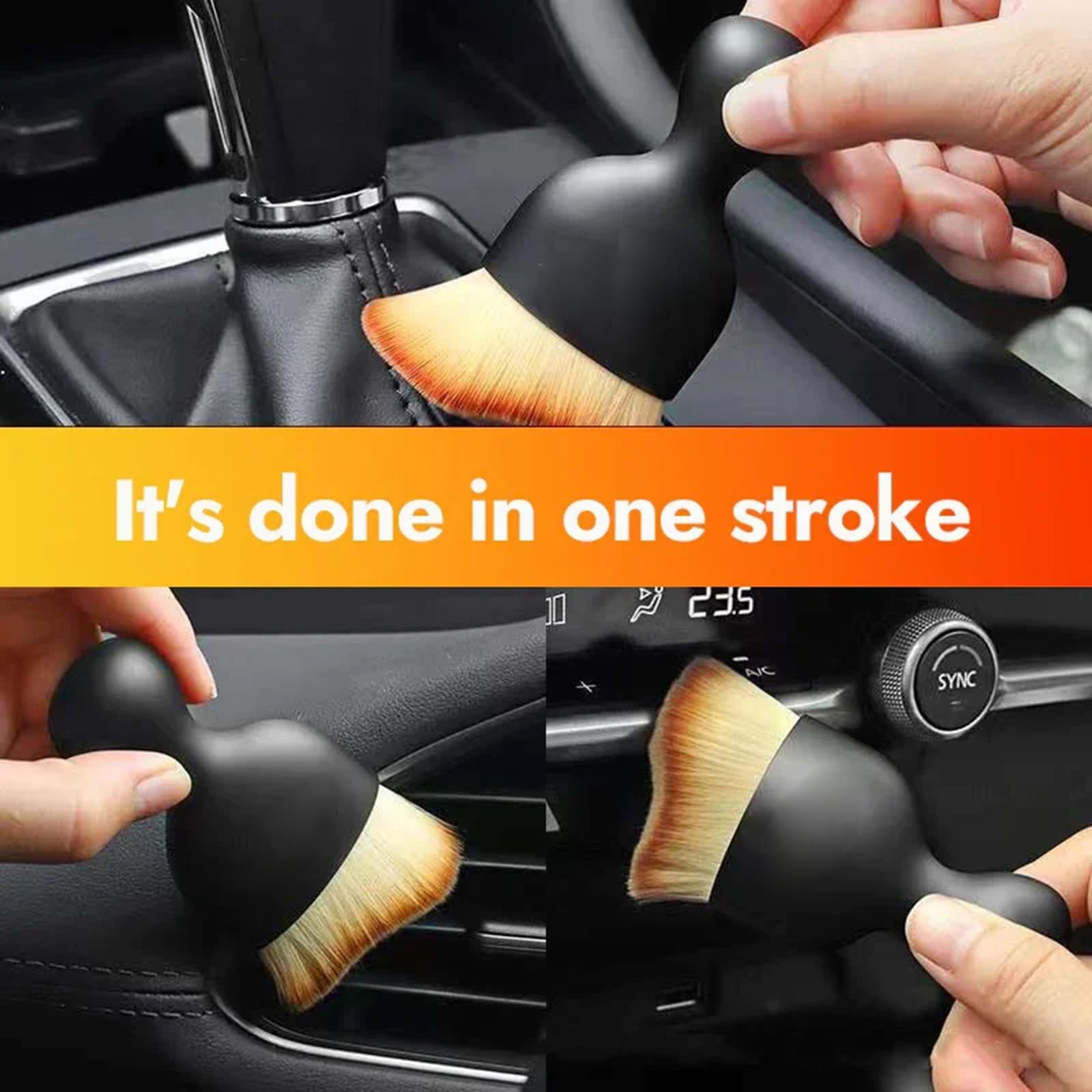 Woobrooch Car Interior Dust Sweeping Soft Brush with Case - Premium Car Cleaning Brush for Dashboard, Leather & Exterior (1pc) - Perfect for Auto Detailing, Home & Office Cleaning