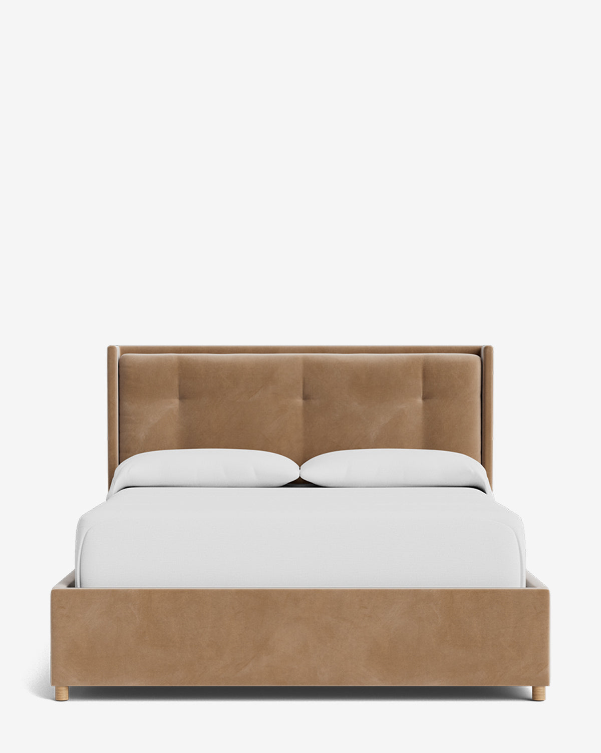 Low Profile Ria Bed Frame with Minimalist Headboard - Perfect for Small Spaces, Modern Bedrooms & Studio Apartments