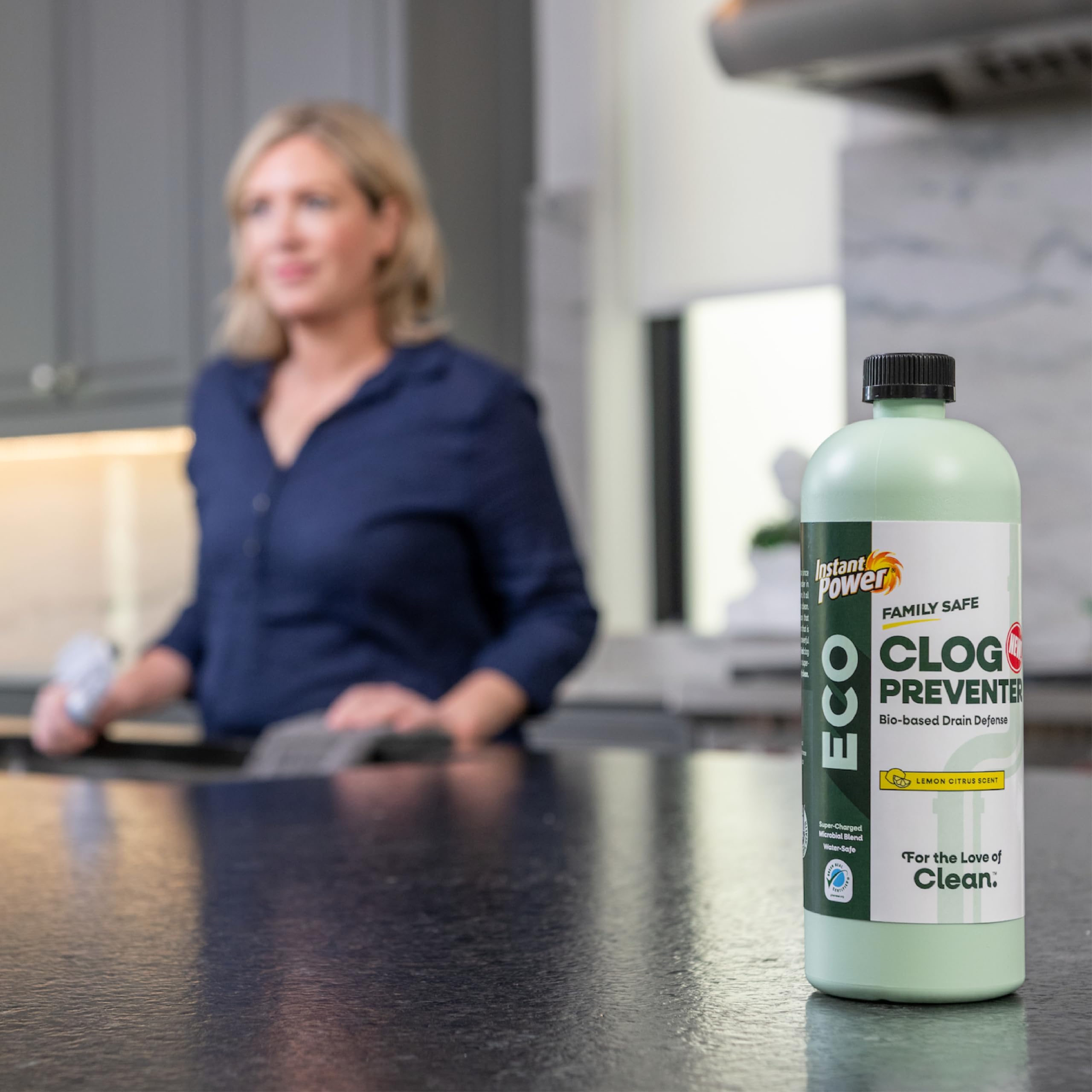 Eco-Friendly Enzyme Drain Cleaner - Instant Power Clog Preventer for Sink, Shower, Toilet & Garbage Disposal | Bio-Based Pipe Maintenance, Odor Eliminator & Smell Remover | 32 fl oz | Perfect for Kitchen, Bathroom & Household Plumbing Care