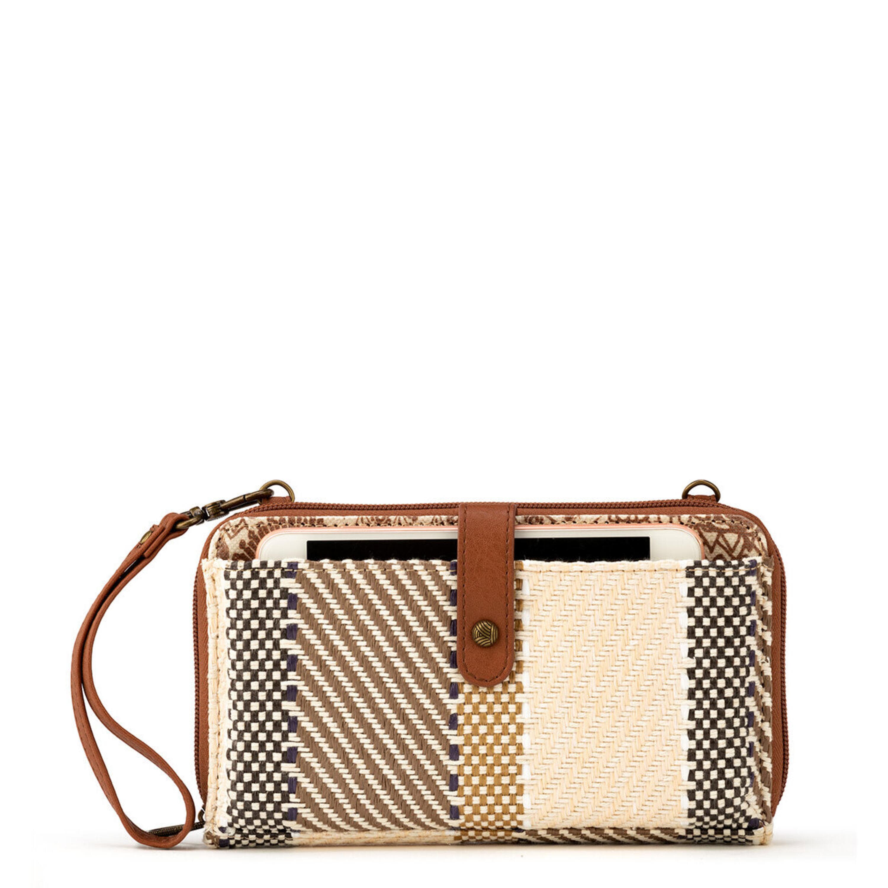 Premium Smartphone Wallet with Straw & Tobacco Pouch - Handwoven Batik Design for Travel, Outdoor & Everyday Use
