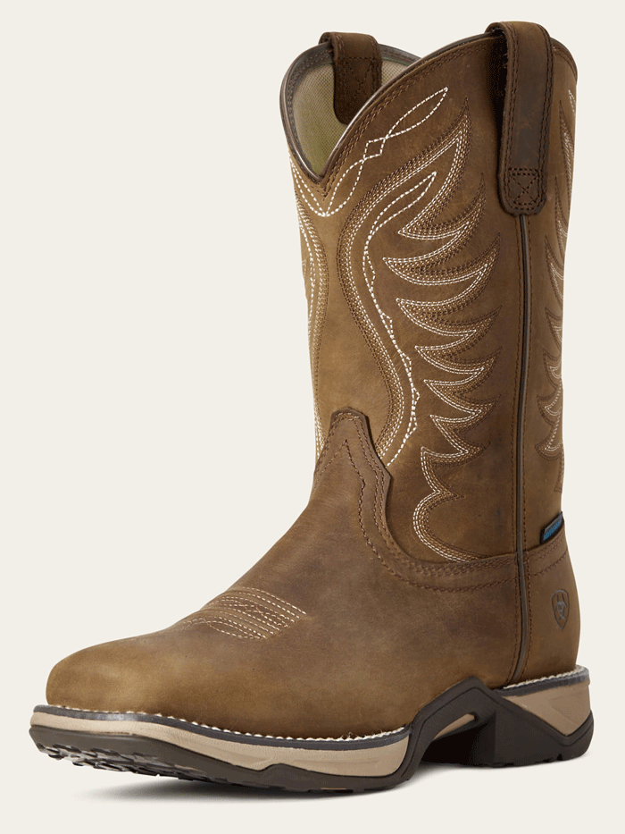 Ariat Women's Anthem Waterproof Western Boots - Distressed Brown - Comfortable Cowgirl Boots for Riding, Work & Outdoor Activities
