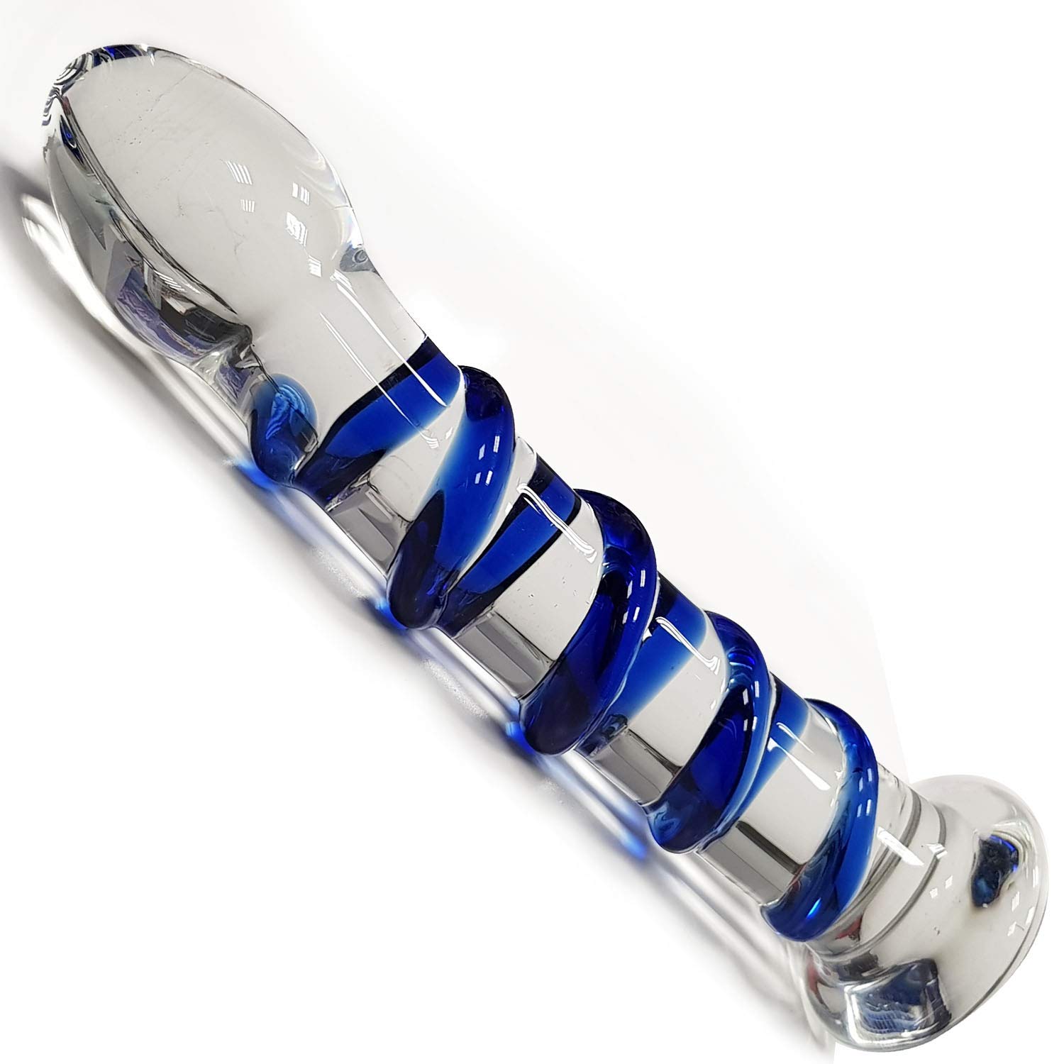 17.5cm Glass Anal Plug with 3.5cm Diameter & Spiral Design - Easy to Clean Beginner Anal Toy for Women & Men - Perfect for Solo Play, Couples & Sensual Exploration