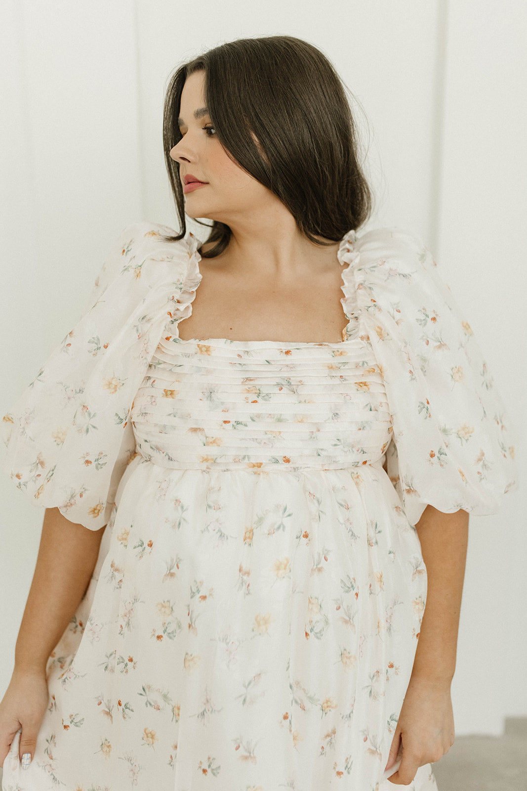 Melody Maxi Dress with Pleats & Bow Detail - Yellow Rose Floral Print | Bump Friendly Maternity Dress | Inclusive Sizing S-3XL | Perfect for Weddings, Baby Showers & Summer Vacations