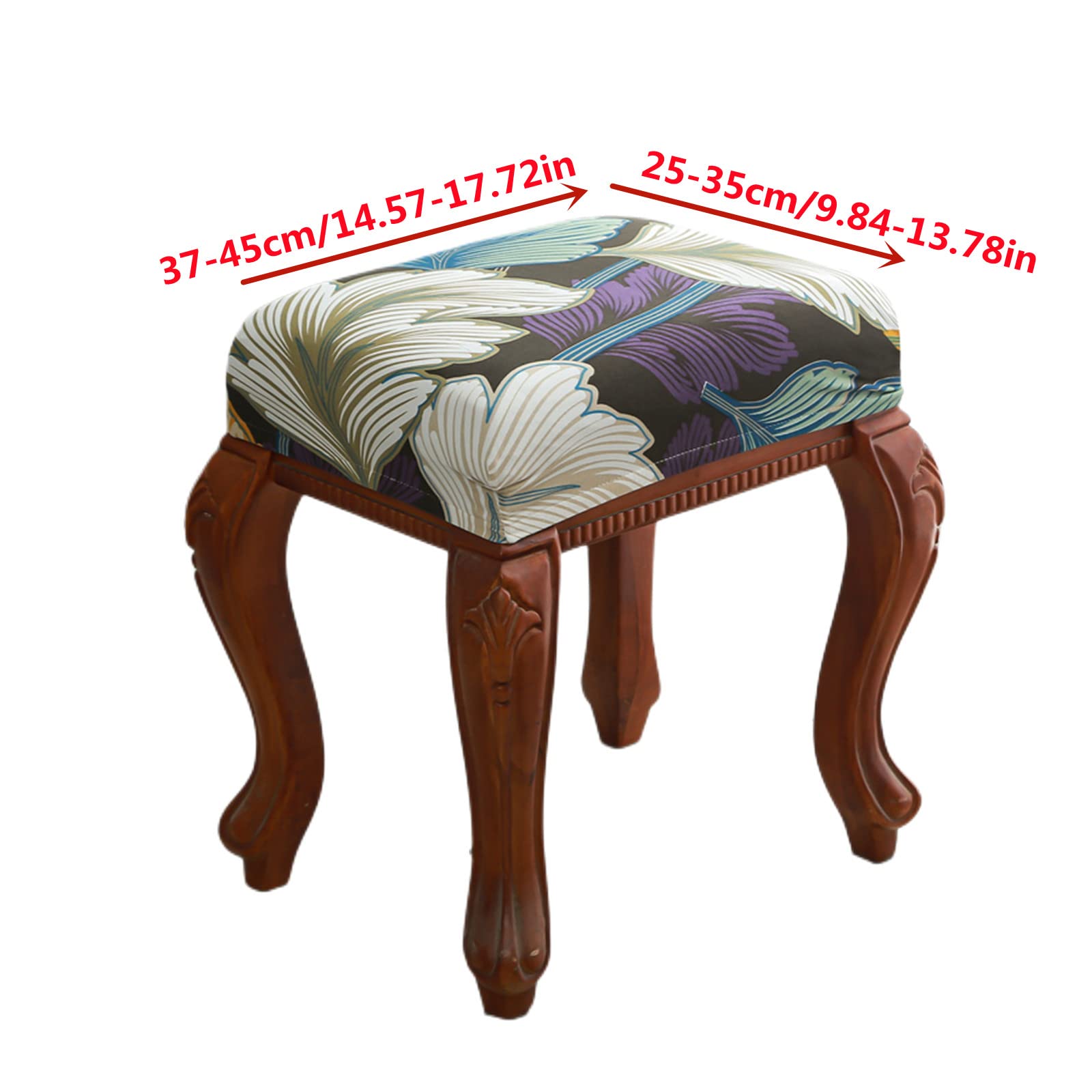 Elastic Rectangle Bar Stool Covers - Stretchable Foot Stool Seat Cushion Covers for Vanity, Dressing Chair & Counter Stools - Washable Square Saddle Seat Covers for Home, Kitchen & Bar Decor