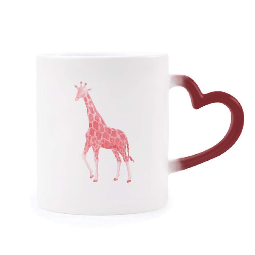 Endangered Species IUCN Red Giraffe Heat Sensitive Mug - Color Changing Stoneware Coffee Cup for Wildlife Lovers (Perfect Gift for Animal Conservationists & Hot Drink Enthusiasts)