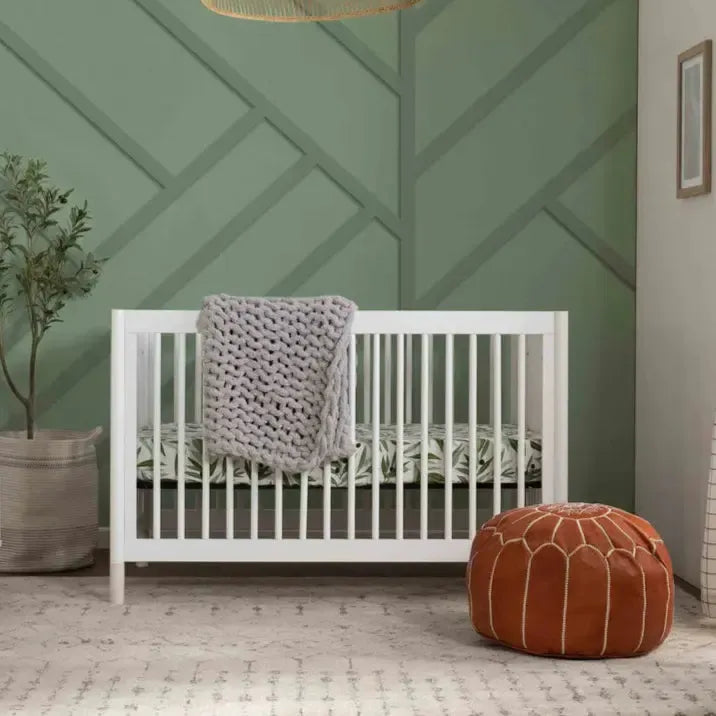 Babyletto Gelato 4-in-1 Convertible Crib - White with Washed Natural Feet | Modern Nursery Furniture for Newborn to Toddler | Perfect for Small Spaces & Gender-Neutral Nursery Decor