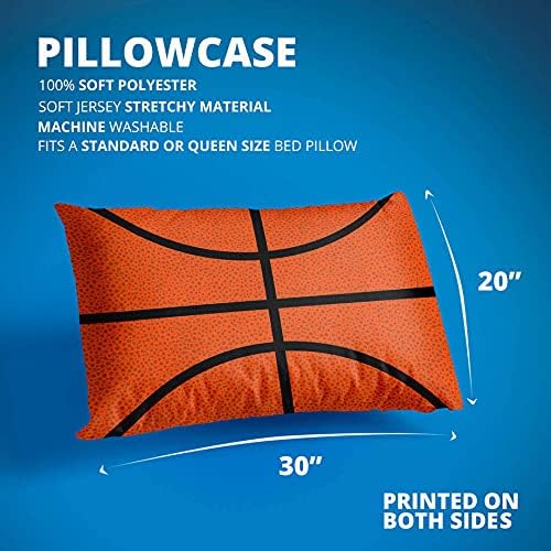 Basketball Texture Pillowcase - NBA Inspired Basketball Pillow Cover for Sports Fans | Soft & Durable Home Decor for Bedroom, Game Room, and Dorm