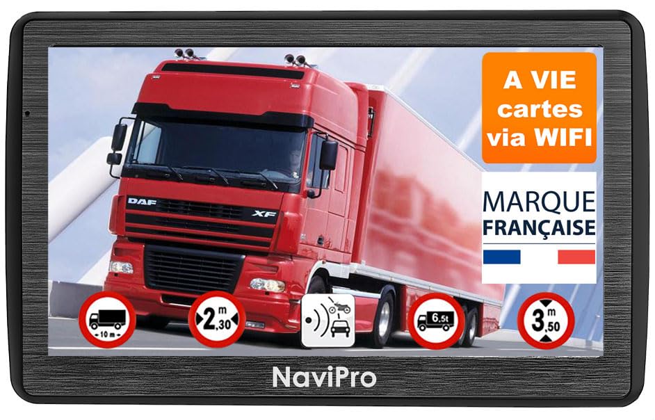7 Inch GPS Heavy Weight NaviPro Active Navigation System for Truck, Bus & Car - Magnetic Suction Cup Mount - Europe Maps Included | Perfect for Long Haul Trucking, RV Travel & Fleet Management