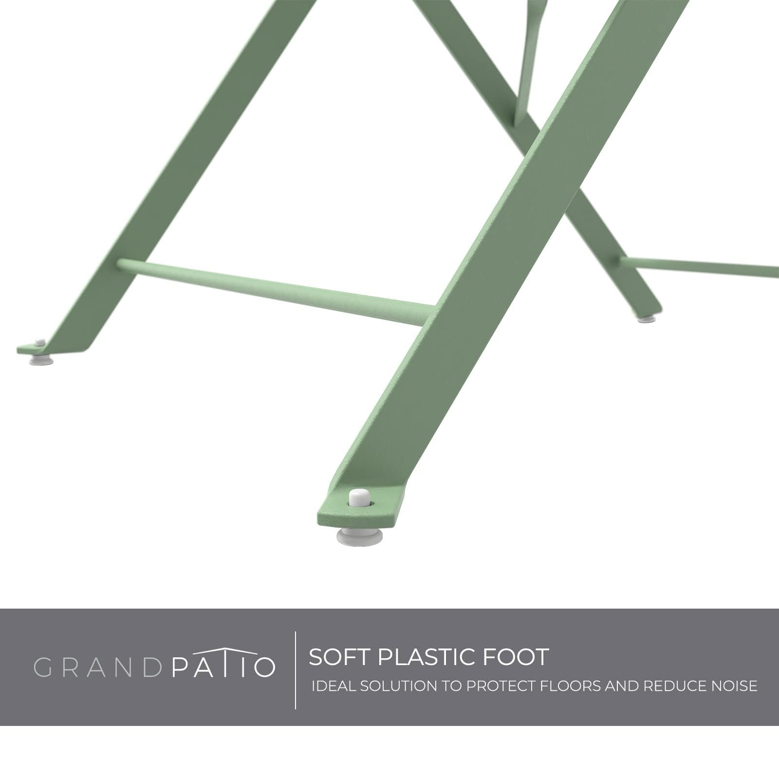 Premium Folding Patio Bistro Set - 3-Piece Outdoor Furniture with Table & Chairs in Sage Green - Perfect for Small Balconies, Gardens, and Backyard Relaxation