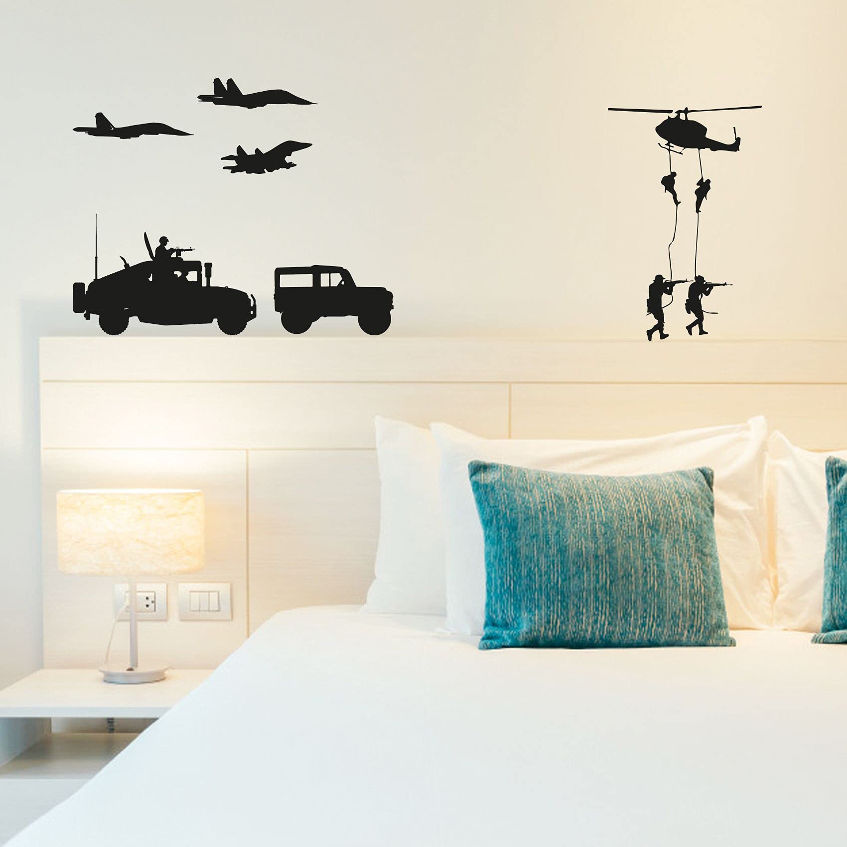 Military SWAT Team Army Soldier Vehicle Parachute Wall Decal Sticker - 28x30 Inch Vinyl Art for Boys & Girls Room, Playroom, Bedroom, Gym - Perfect for Home Decor, Kids' Spaces & Themed Rooms