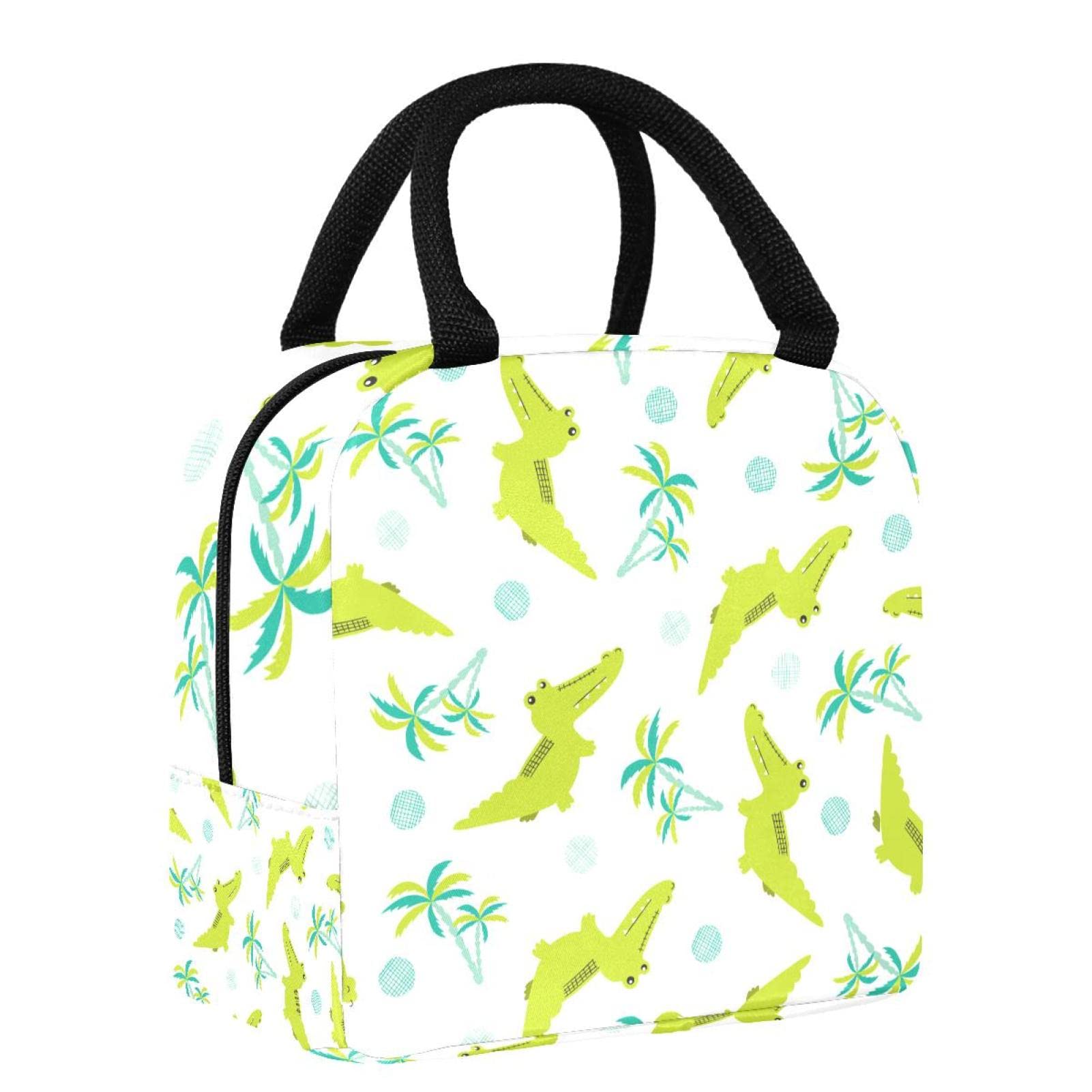 Insulated Lunch Bag for Women & Men - Green Coco Dinosaur Lunch Box, Thermal Cooler Tote for Work, Office, Picnic & College - Waterproof & Leakproof Reusable Lunch Bag for Adults | Perfect for Meal Prep, Outdoor Activities & Daily Commute