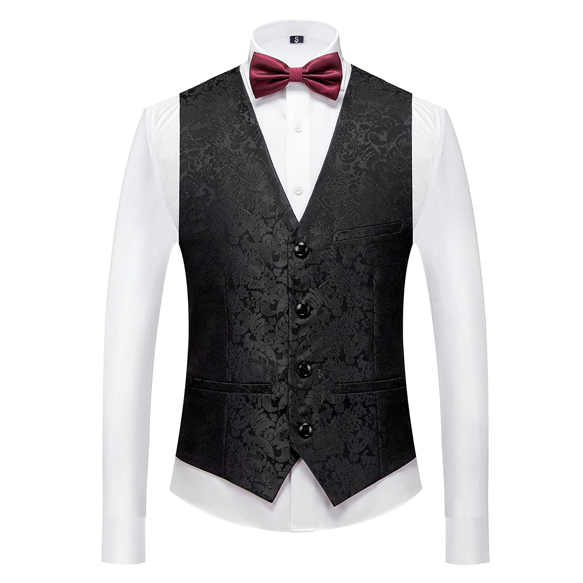 Men's Slim Fit 3-Piece Tuxedo Suit Set - Skinny Formal Suit with Shawl Lapel & Paisley Design for Wedding, Prom, Gala & Black Tie Events | Perfect for Special Occasions & Evening Parties