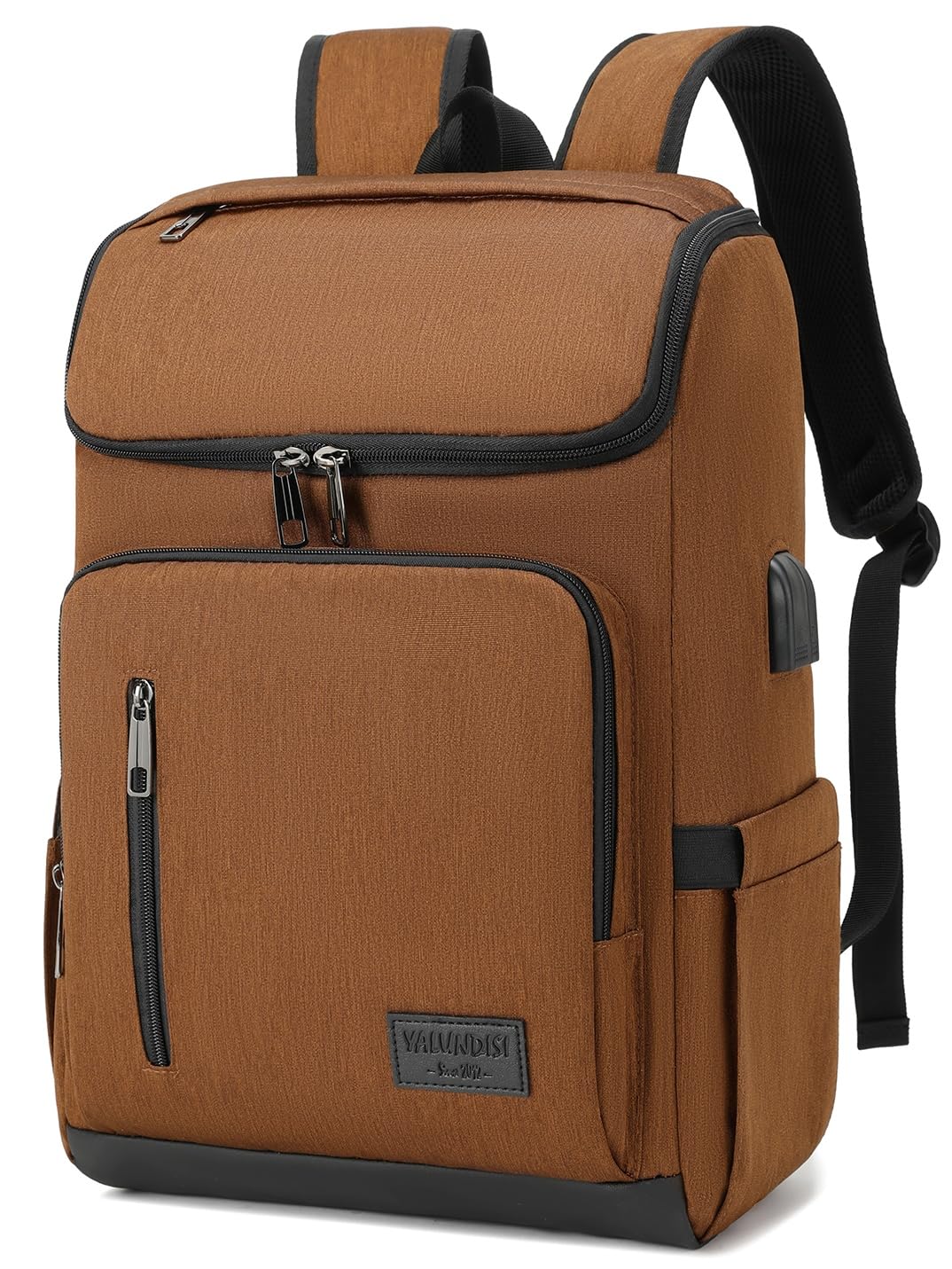 YALUNDISI USB Laptop Backpack for Travel & Work - Brown