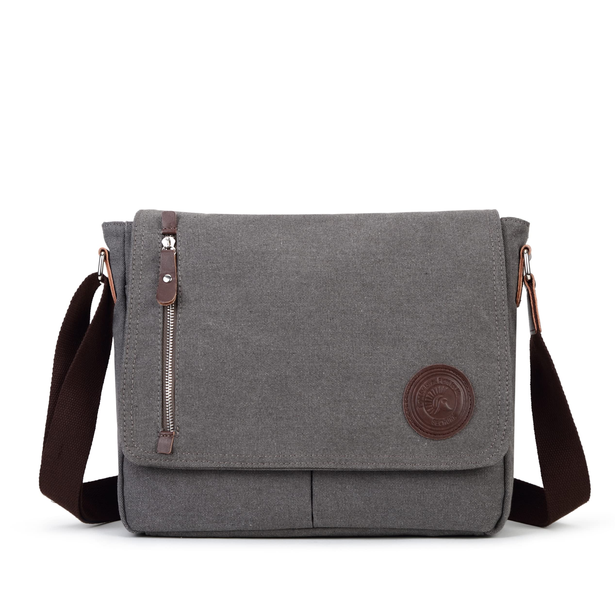 Vintage Canvas Messenger Bag for Men & Women - Small Crossbody Shoulder Bag, Durable Everyday Purse for Work, Travel & Casual Outings