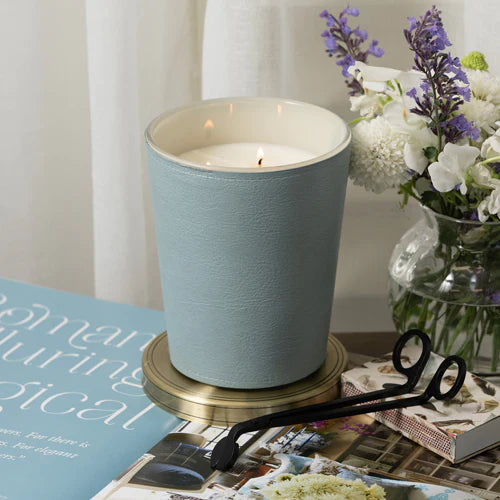 Premium 900g Leather Scented Candle by Scented Space - Luxury Home Fragrance for Living Room, Bedroom & Office Decor