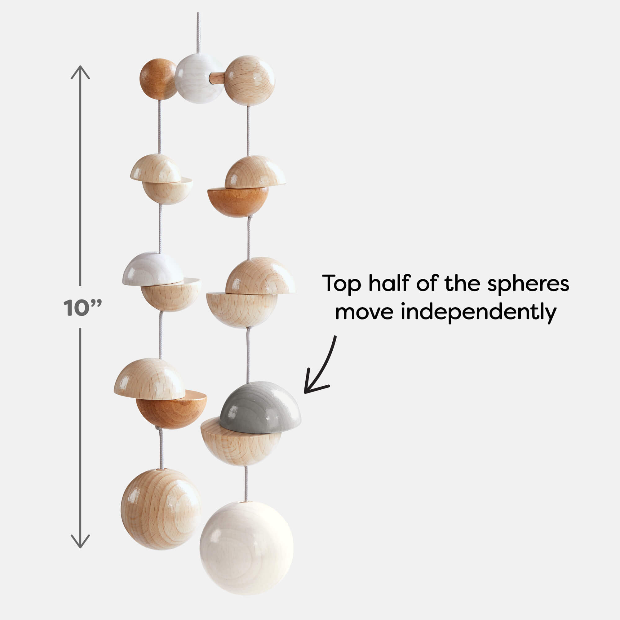 Wooden Mobile Dots - Natural Wooden Baby Crib Toy with Black and White High Contrast Patterns for Newborn Visual Stimulation - Perfect for Nursery Decor and Early Childhood Development