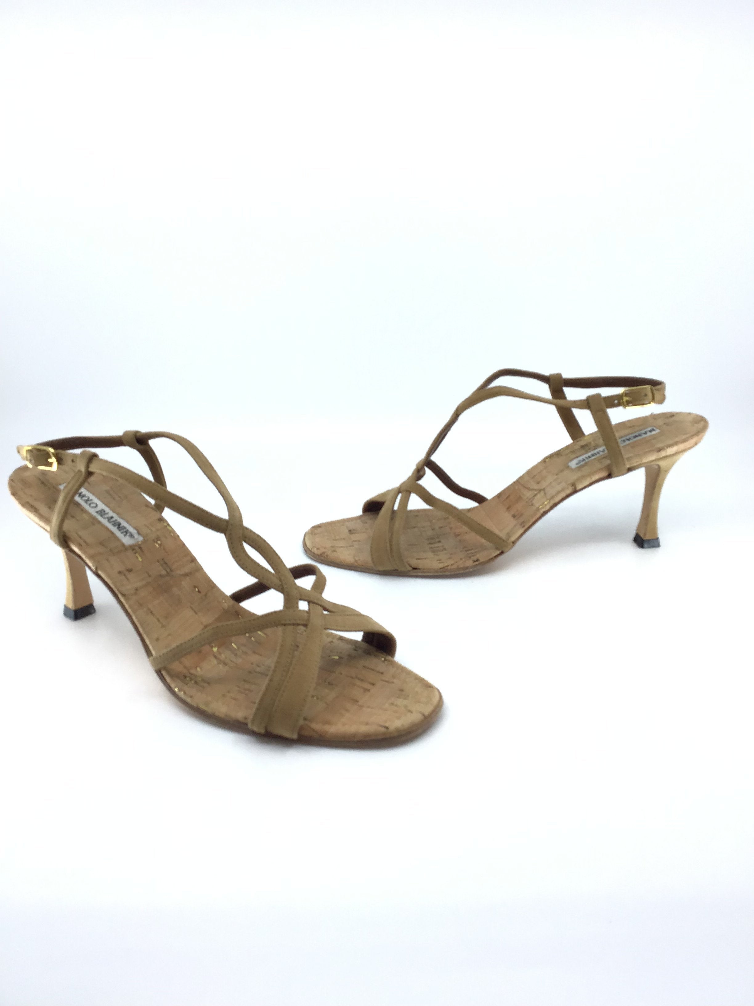 Manolo Blahnik Women's Cork Wedge Sandals - Comfortable Summer Slide Shoes for Beach, Vacation & Casual Outings