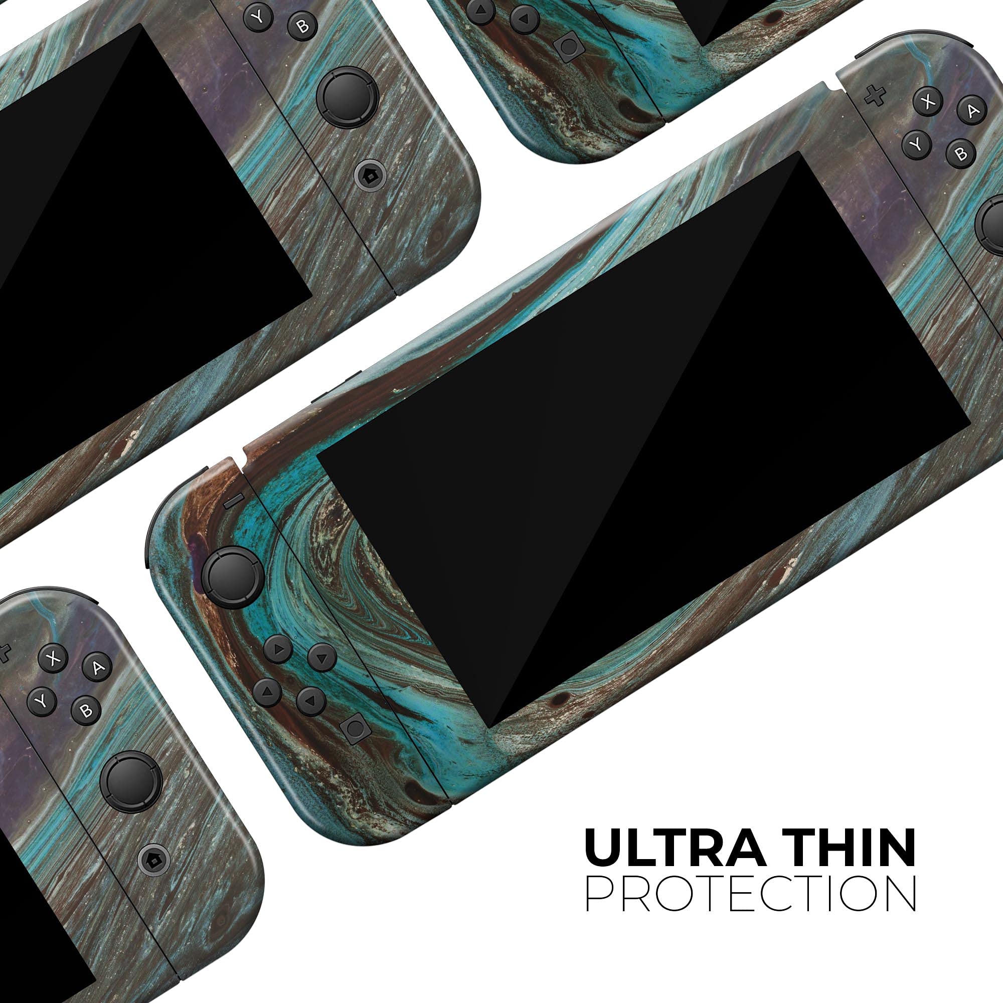 Nintendo Switch & Joy-Con Skin Decal - Scratch-Resistant Removable Vinyl Wrap Cover - Swirling Dark Acrylic Marble Design - Perfect for Gaming Protection & Customization - Great for Travel, Home Use & Gift Giving