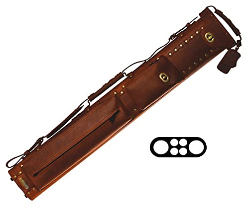 ISB24 InStroke 2 Butt & 4 Shaft Buffalo Leather Pool Cue Cases - Premium Protection for Billiard & Snooker Cues | Perfect for Professional Players & Home Game Rooms