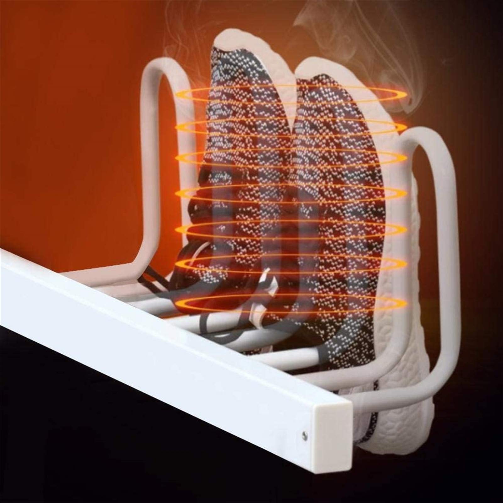 Wall-Mounted Electric Shoe Dryer & Boot Warmer - 2 Pair Capacity, Intelligent Thermostat Control, Fast Drying Shoe Rack for Home & Gym - Perfect for Wet Shoes, Boots, and Sports Gear After Rain or Workout