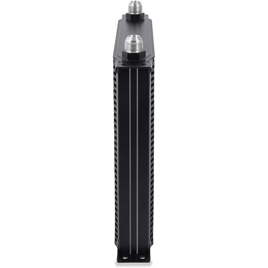 34 Row Black Aluminum 10AN Hose End Fittings - Heavy Duty Towing & Auto Engine Transmission Oil Cooler Kit with 12V Electric Cooling Fan | Perfect for Performance Vehicles, Off-Road Trucks & Racing Applications
