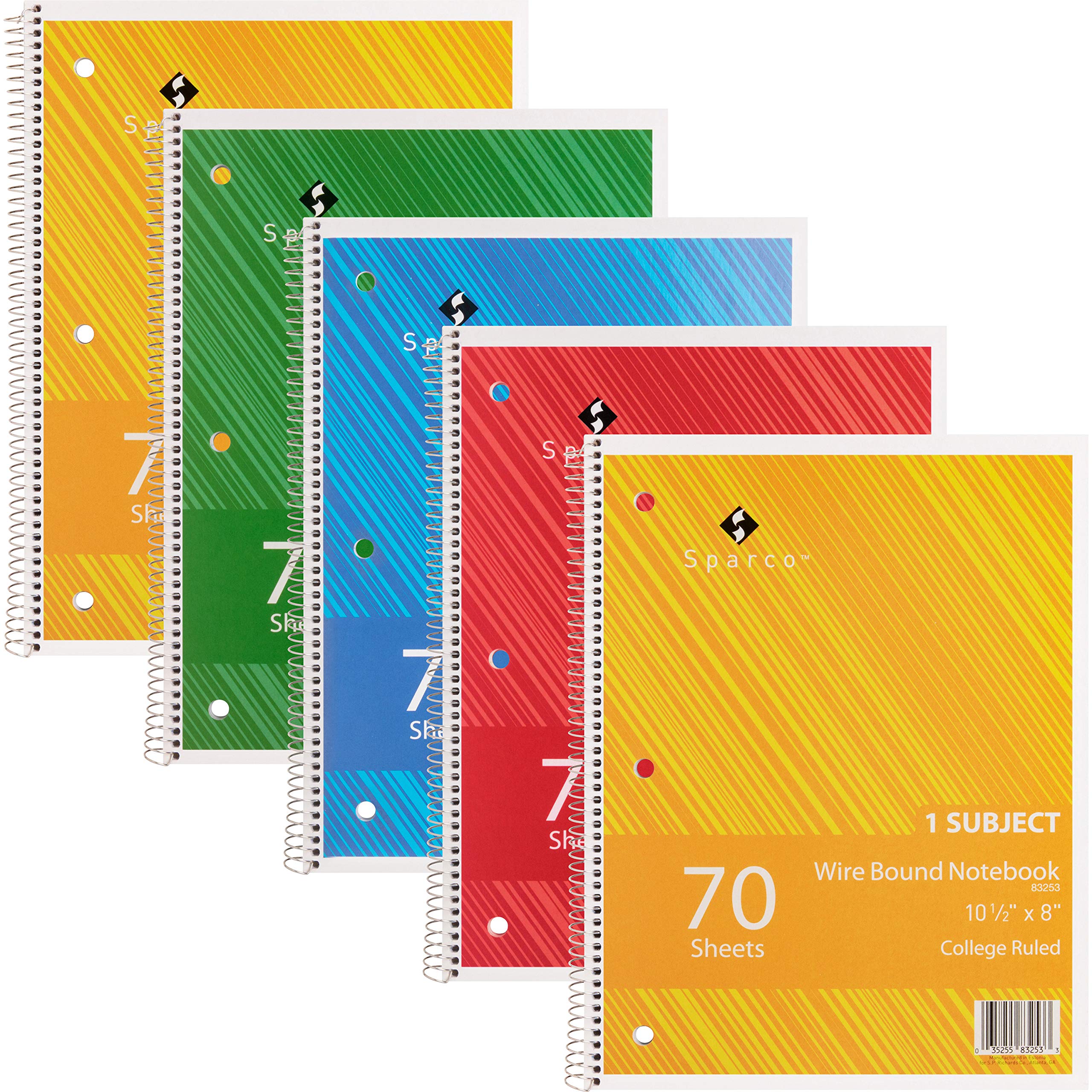 Sparco Wire Bound College Ruled Notebook - 80 Sheets, 8.5