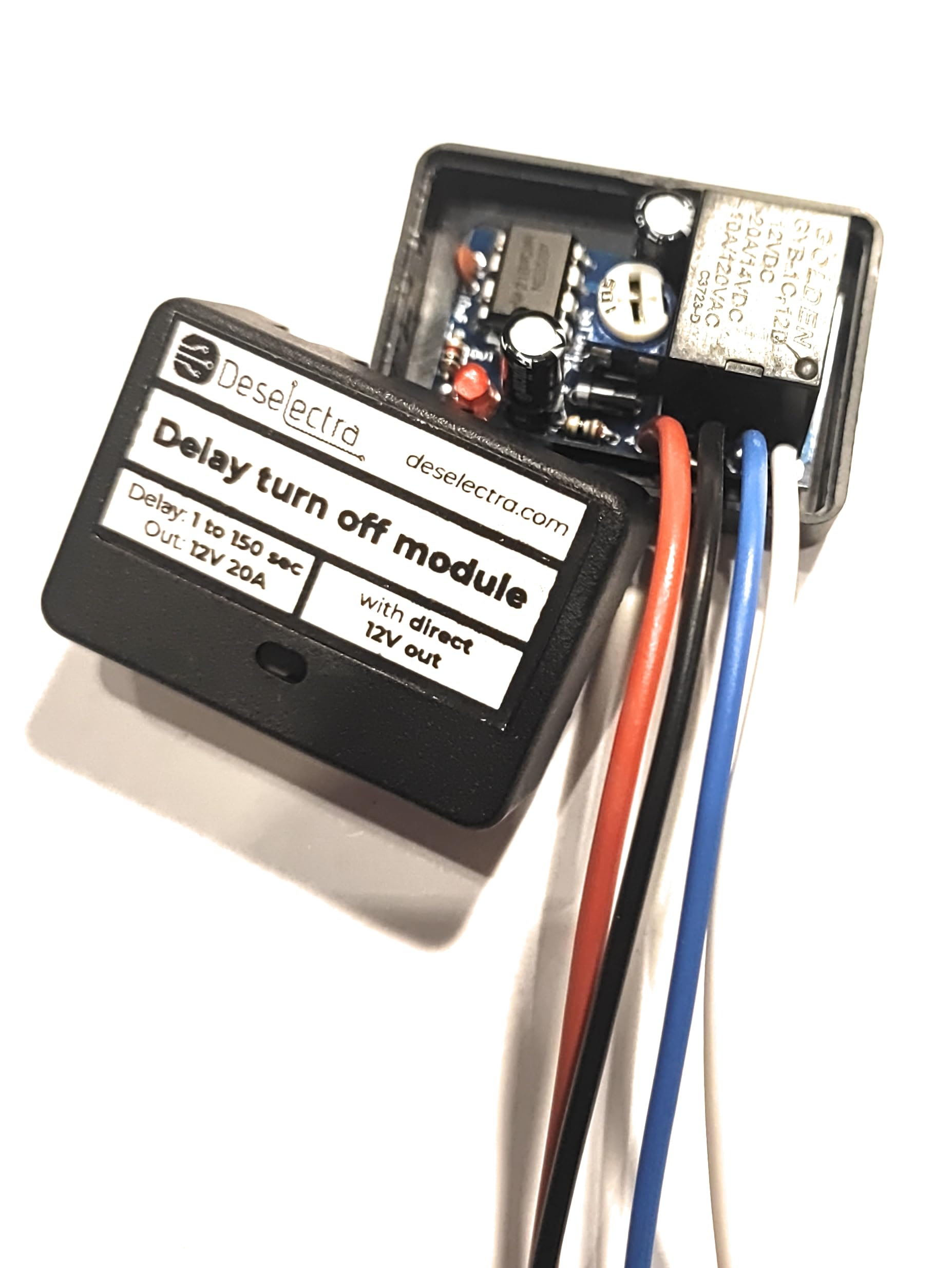 12V Car Timer Switch Relay Kit - 1-150s Adjustable Delay Off Box, 20A Direct Control for Automotive Lights, Fans & Accessories | Perfect for DIY Car Mods & Electrical Projects