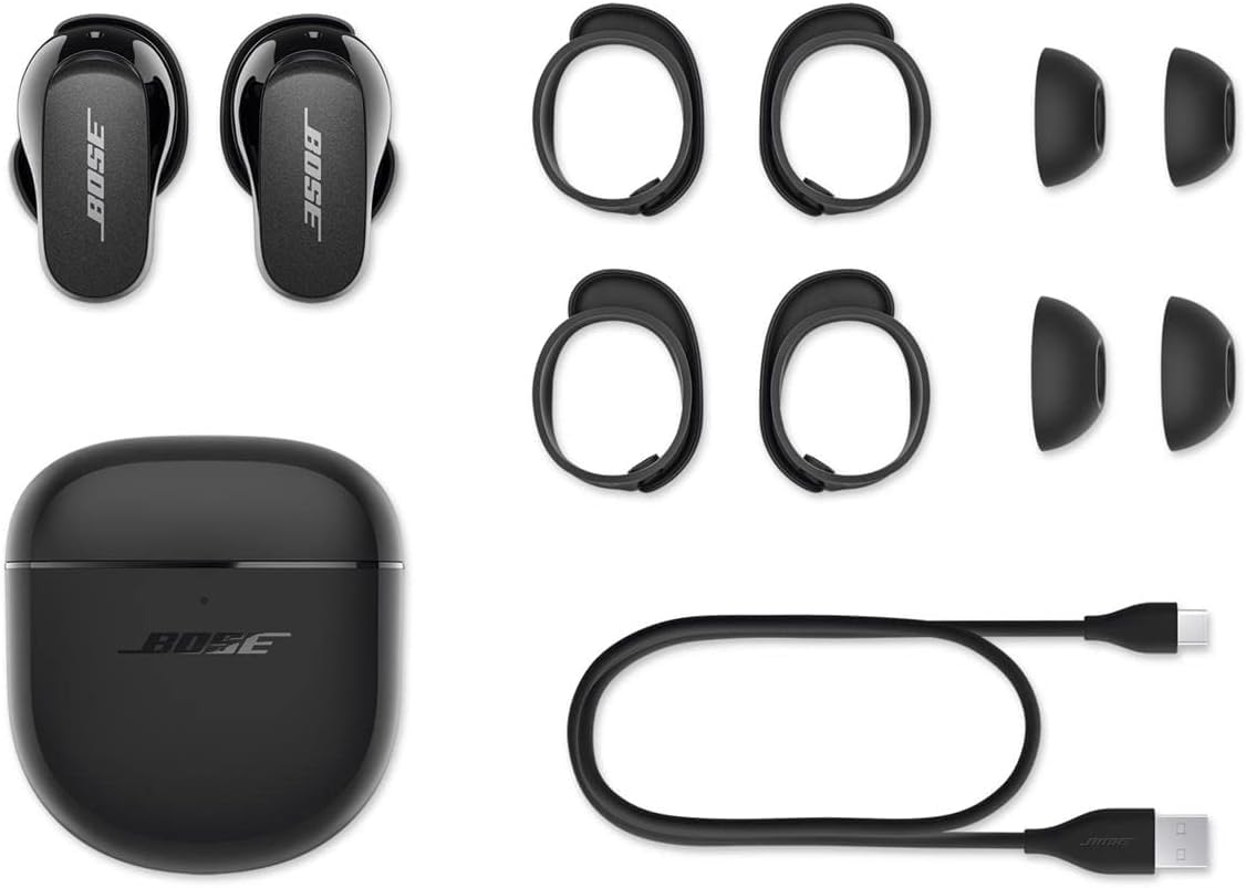 Bose QuietComfort Earbuds II Wireless Bluetooth Earbuds with Active Noise Cancelling Technology - Personalized Noise Cancellation & Sound, Triple Black - Perfect for Travel, Workouts & Commuting