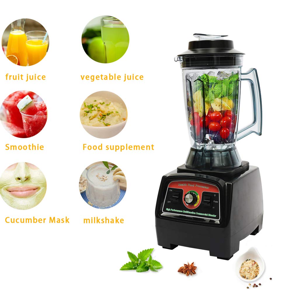 TBVECHI 3.3HP 2800W High-Speed Professional Blender - Commercial & Home Use for Smoothies, Juices, Soups, and Food Mixing - Powerful Fruit Blender for Kitchen, Restaurant, and Smoothie Bar
