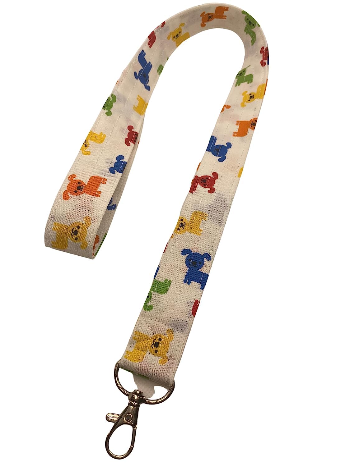 Colorful Fabric Lanyard Keychains - Durable Key Keeper & ID Badge Holder with Adorable Dog Design - Perfect for Office, School, Events, and Security Personnel