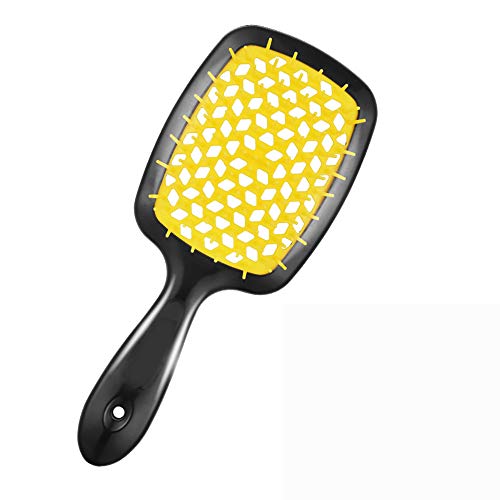 **Detangling Hair Brush for Women - Soft Bristles for Wet, Curly, Thick & Wavy Hair - Easy Grip & Clean - Yellow - Perfect for Salon, Travel & Daily Styling**
