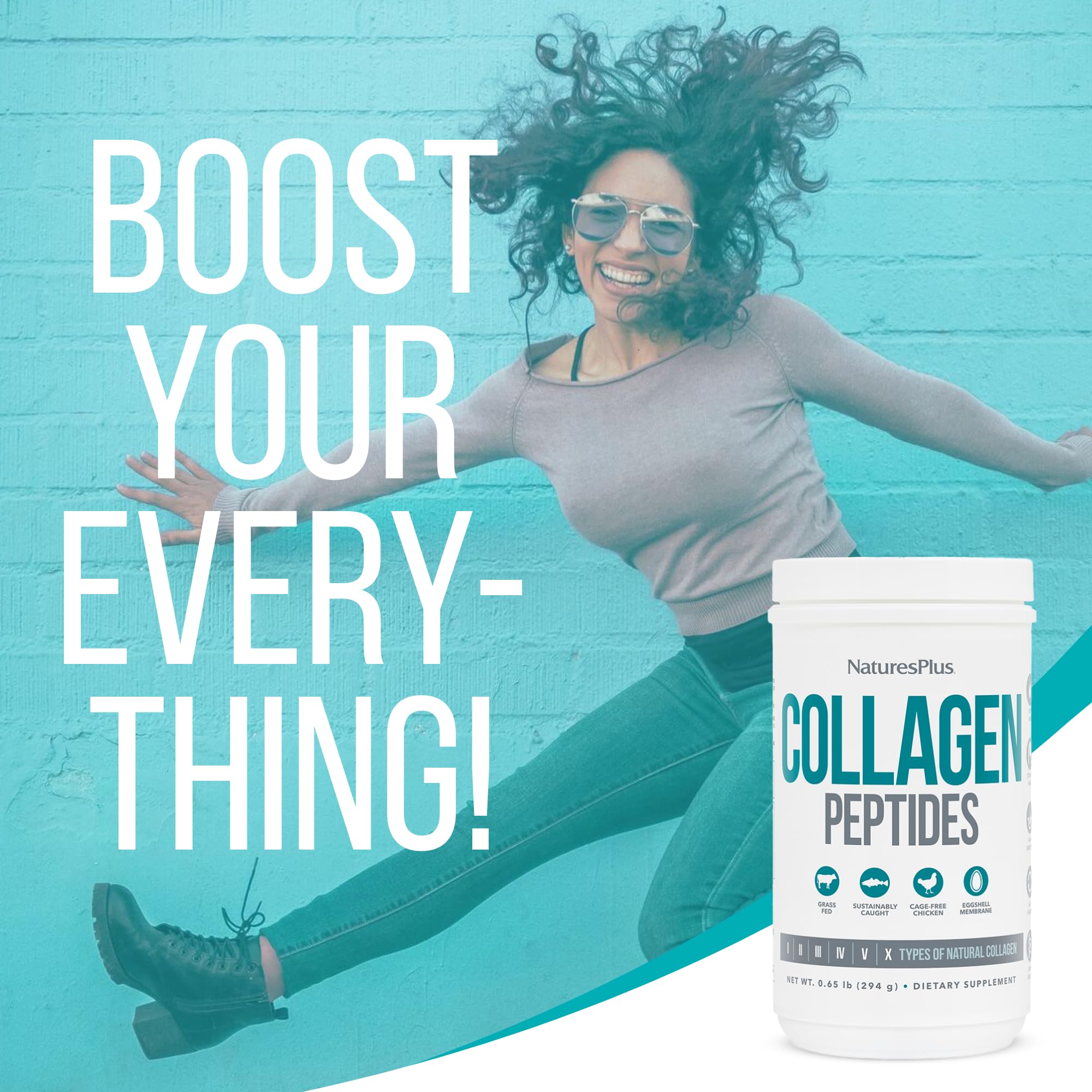 Natures Plus Collagen Peptides Powder - 0.65 lbs (Pack of 2) for Hair, Skin, Nails & Joint Support | Non-GMO, Gluten Free | 56 Servings | Immune System Booster | Perfect for Smoothies, Coffee & Post-Workout Recovery