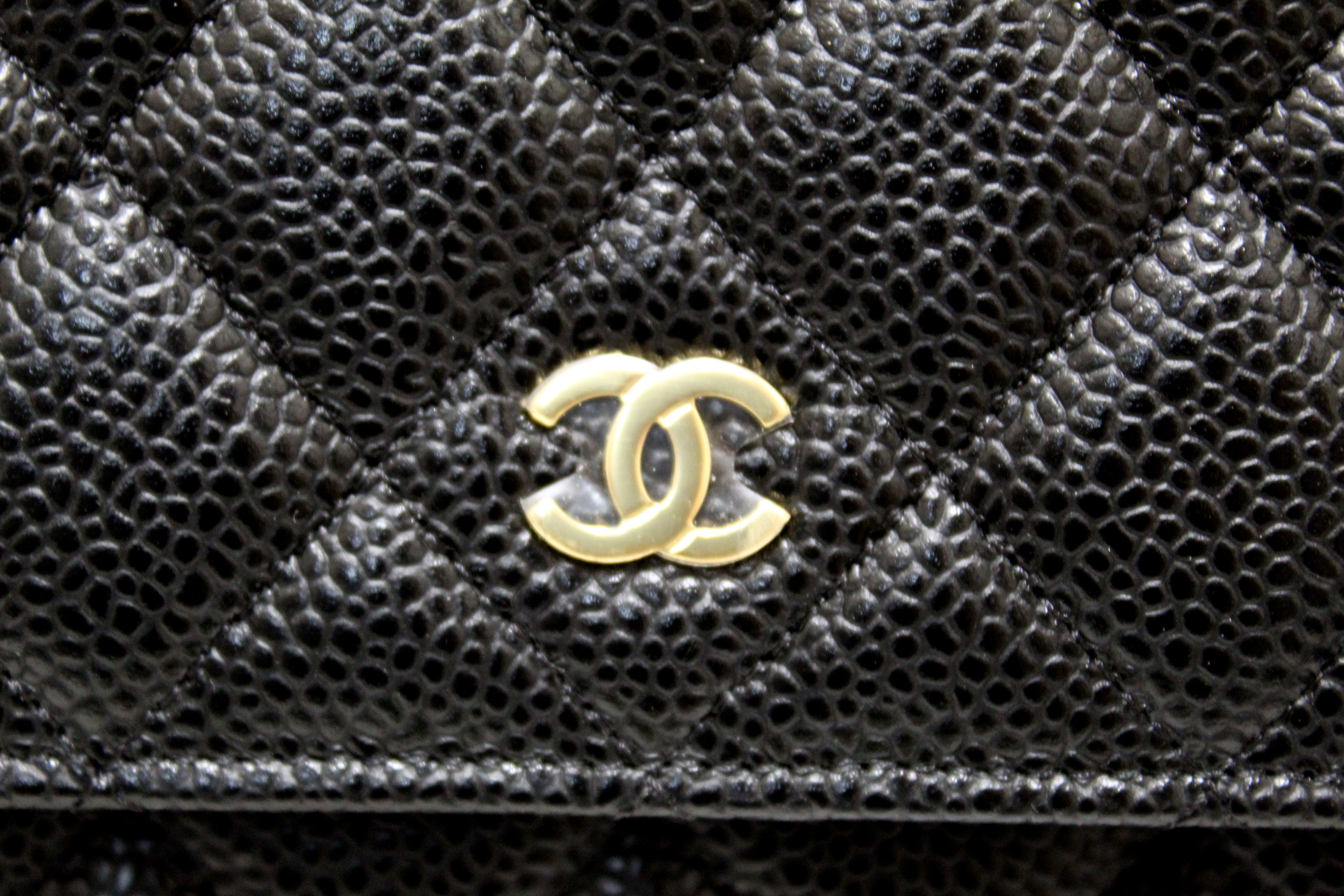 Authentic NEW Chanel Black Quilted Caviar Leather Wallet On Chain WOC Messenger Bag - Luxury Crossbody Purse for Women, Perfect for Parties, Date Nights & Everyday Use