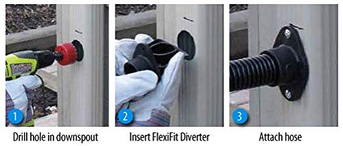 EarthMinded Rain Barrel Plastic Diverter Kit (Pack of 3) - Eco-Friendly Water Conservation System for Garden Irrigation & Outdoor Use
