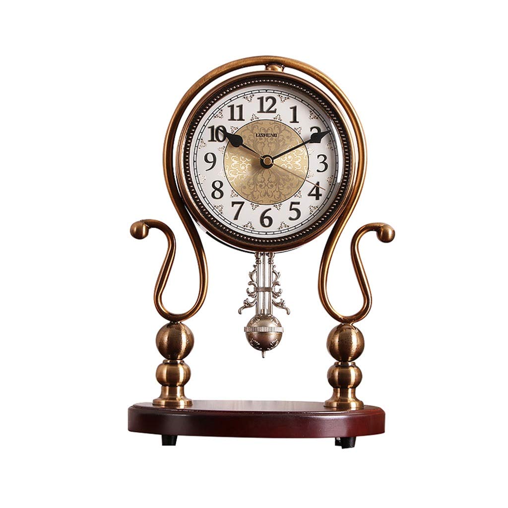 Solid Wood Desk Clock - Silent Retro Home Office Decor, Creative Sitting Clock for Living Room, Bedroom & Workspace | Vintage Style Wooden Clock for Desk, Shelf & Gift Giving