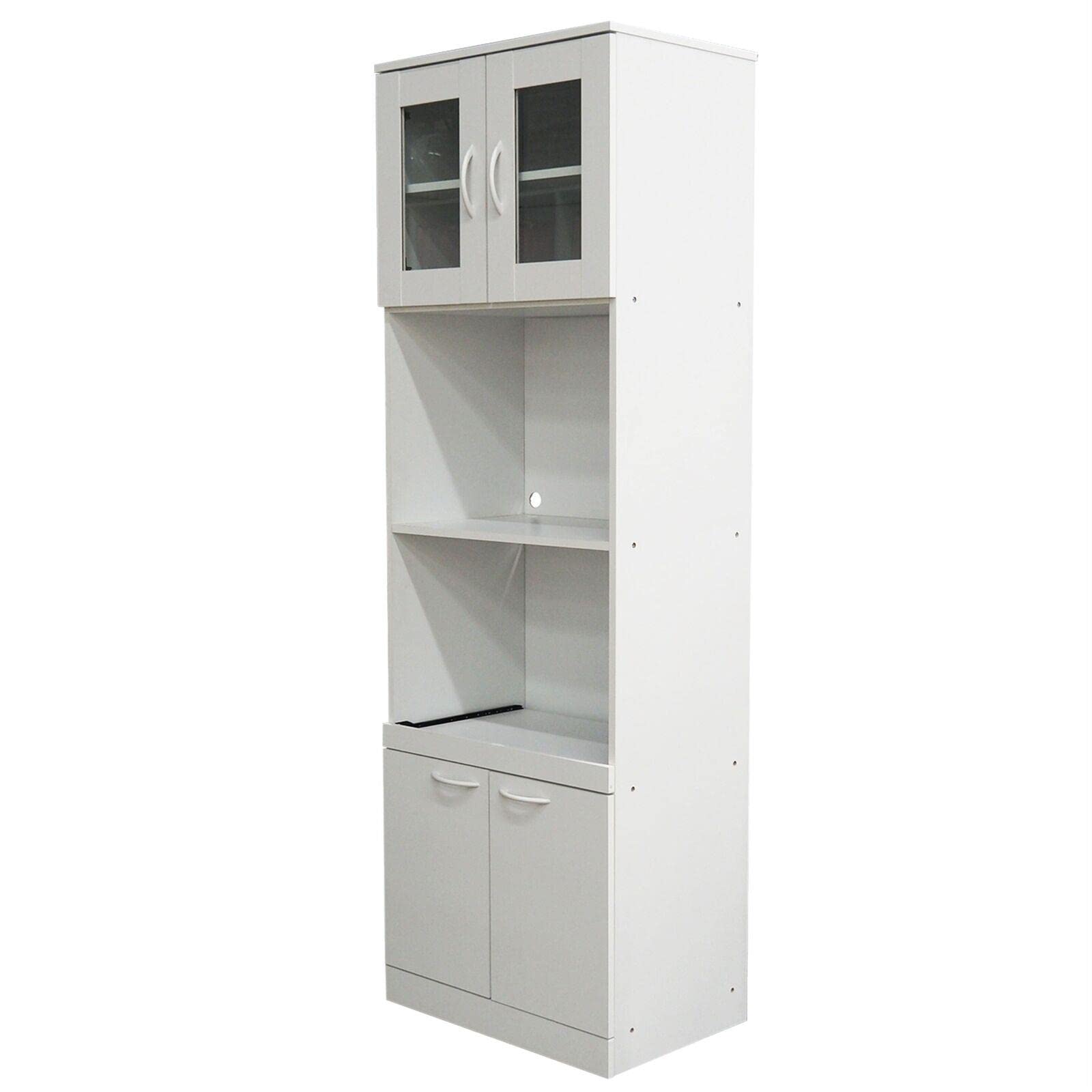 Adjustable Shelves Kitchen Storage Cabinet - Microwave Pantry Organizer with Spacious Shelves for Kitchen, Dining Room, or Garage Storage | Perfect for Organizing Food, Dishes, and Small Appliances