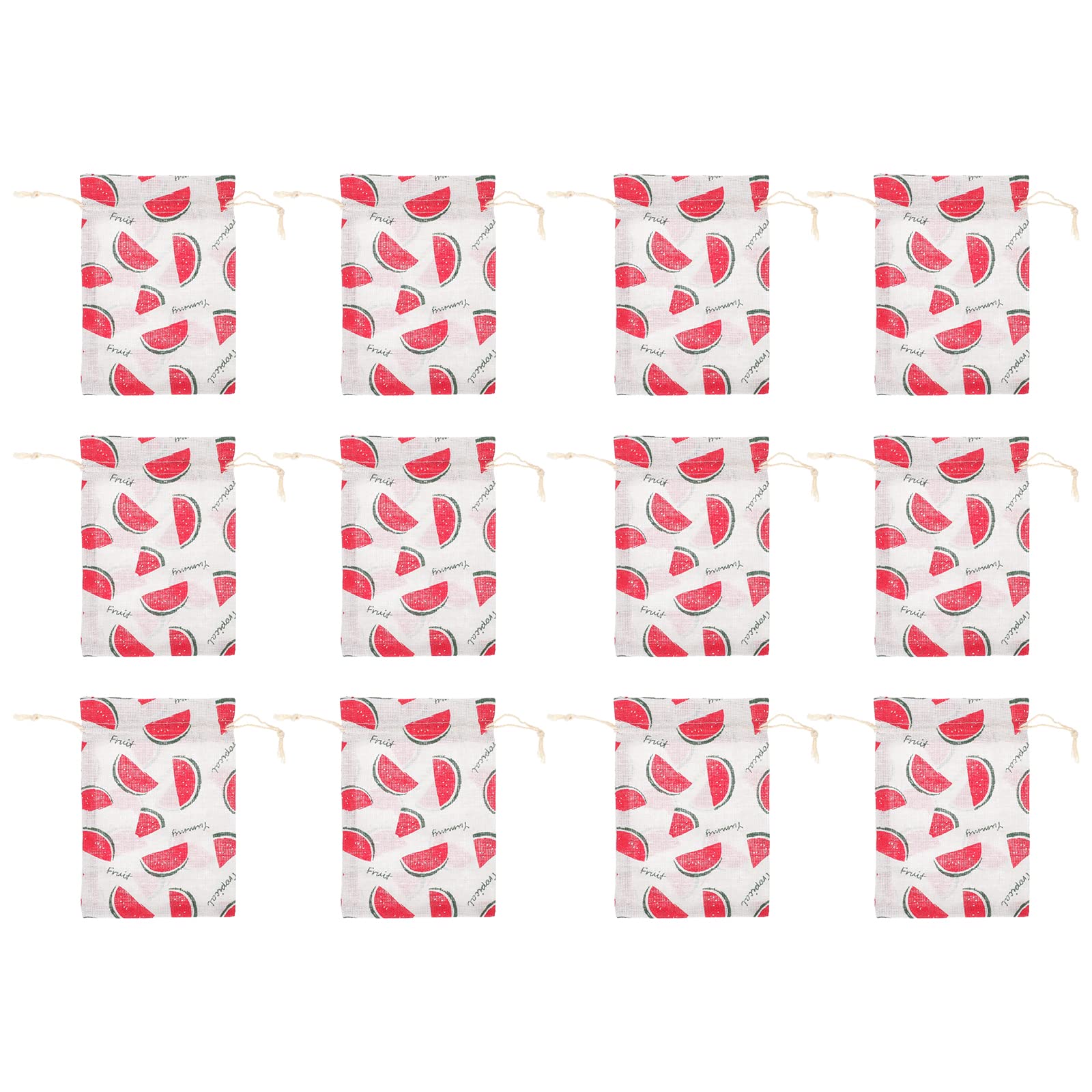 12 Pack Watermelon Drawstring Bags - Reusable Party Favor Pouches for Birthday, Baby Shower & Summer Events - Cute Fruit-Themed Gift Bags for Kids & Adults