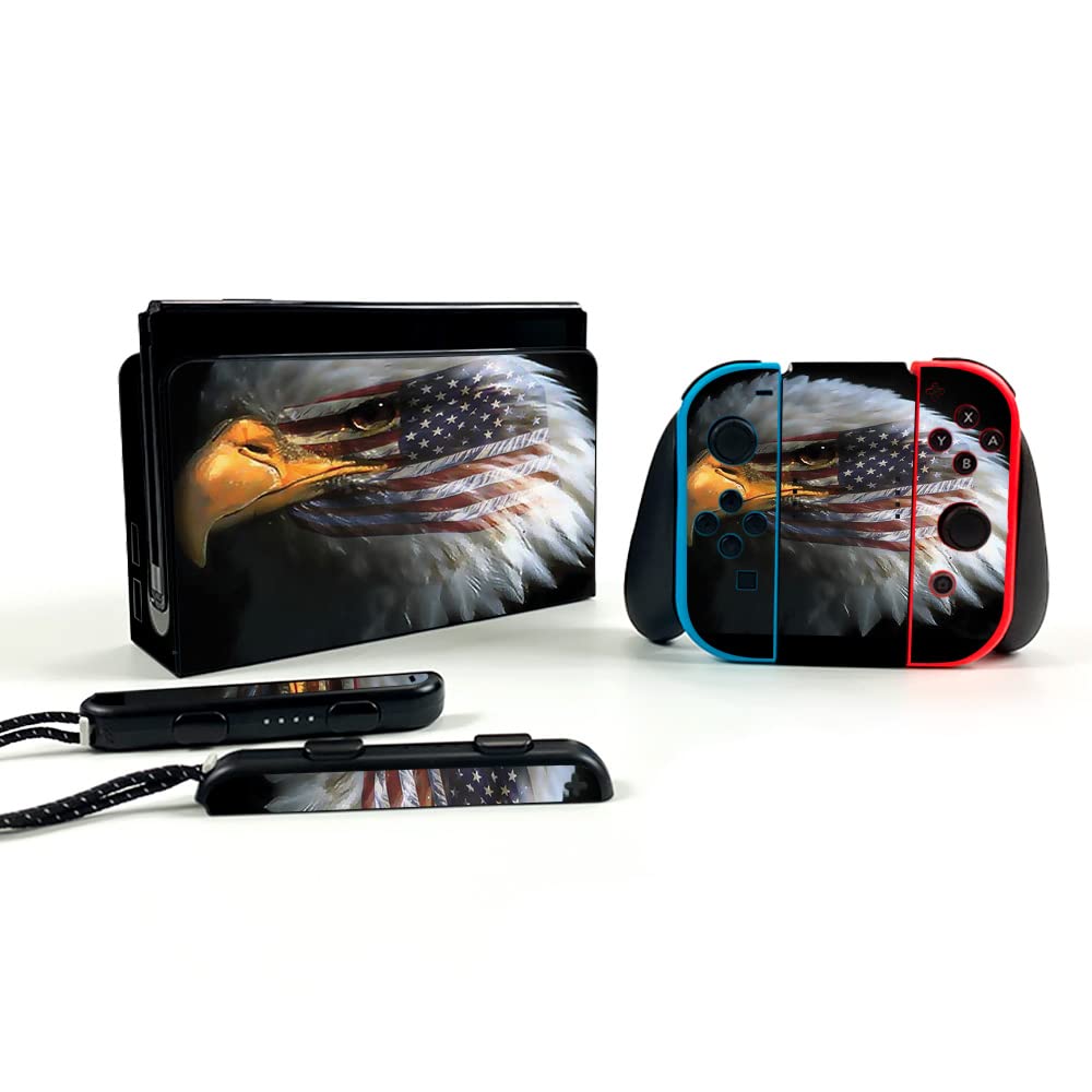 MightySkins Protective Vinyl Skin Decal Wrap for Nintendo Switch OLED - Eagle Eye Design | Durable, Scratch-Resistant Cover | Easy to Apply & Remove | Made in USA | Perfect for Gaming, Travel & Customization