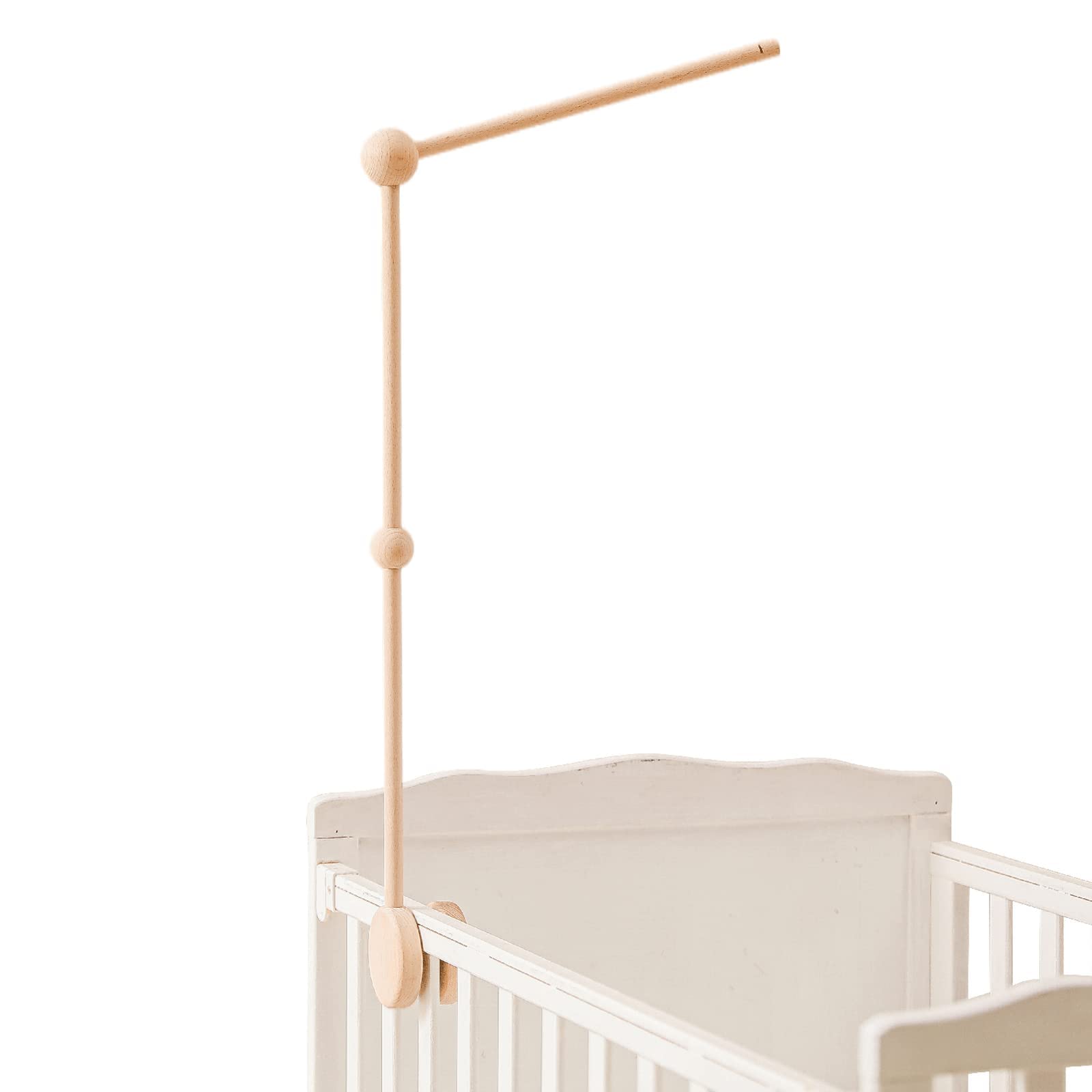Wooden Baby Crib Mobile Holder - Nursery Decor Hanging Mount for Bed Bell & Musical Toys - Perfect for Newborn Nursery Room Decor & Baby Shower Gifts