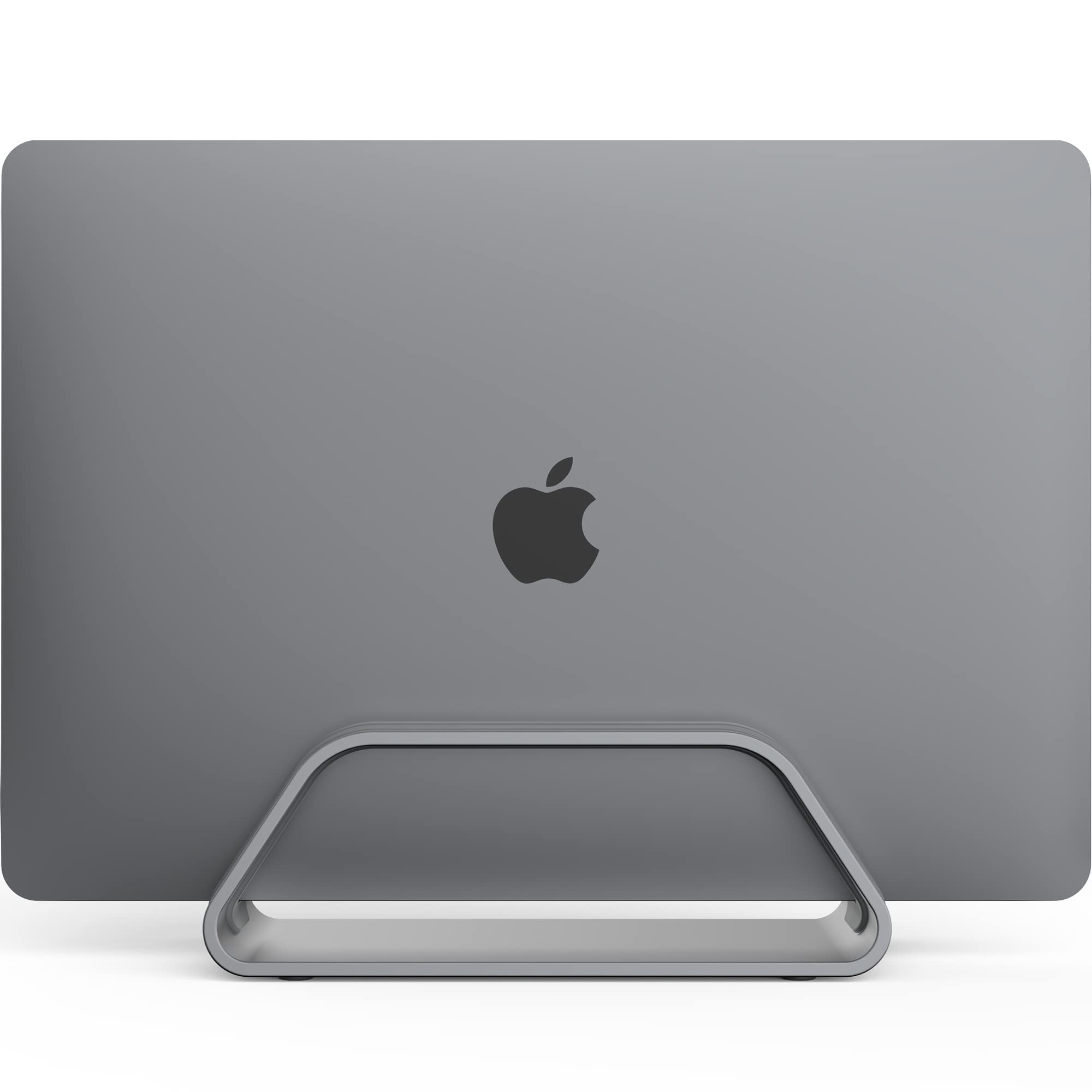 HumanCentric Vertical Laptop Stand for MacBook Pro & Air - Adjustable Aluminum Computer Holder with Interchangeable Inserts (Space Gray) | Perfect for Home Office, Workspace & Desk Organization