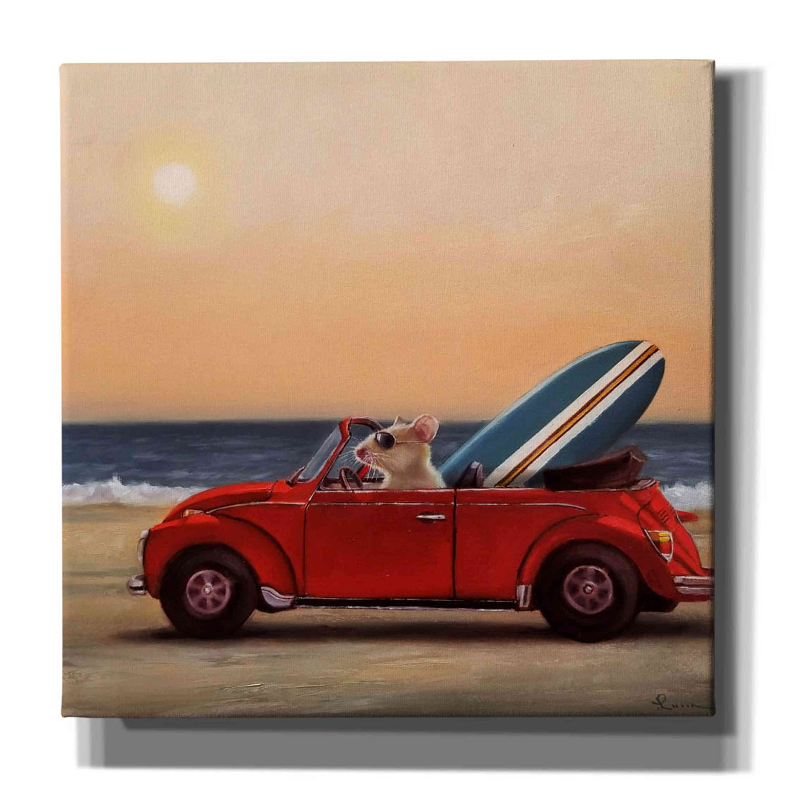 Epic Graffiti 'Beach Bound' by Lucia Heffernan - 37x37 Inch Vibrant Wall Art for Home & Office Decor | Perfect for Living Room, Bedroom, or Creative Workspace