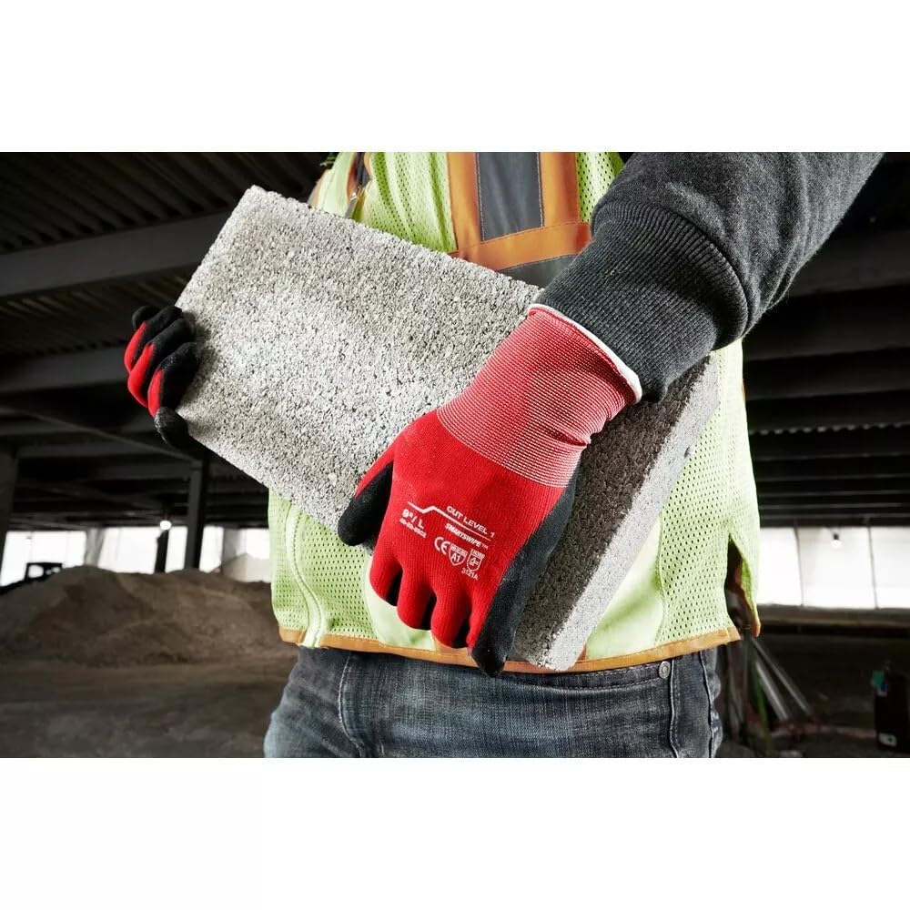 Milwaukee 48-22-8900B 12PK Cut Resistant Dipped Gloves - Small Size for Construction & DIY Projects