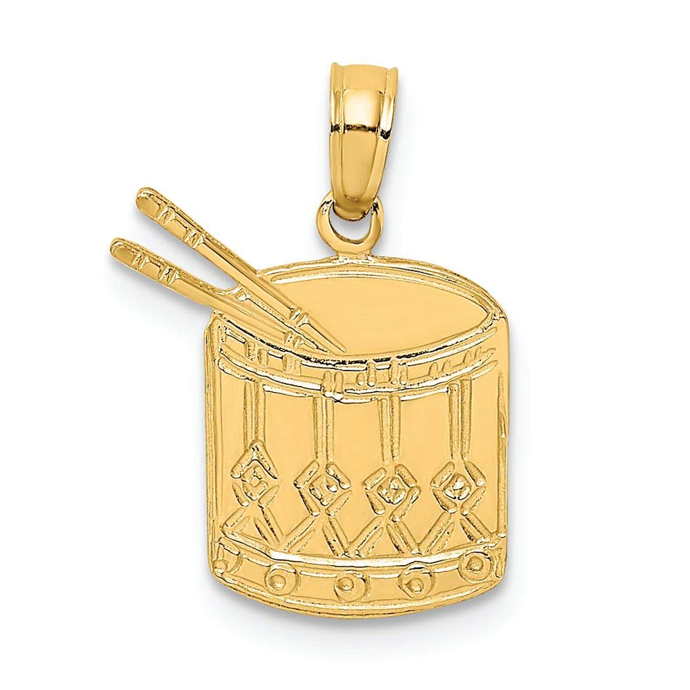 FJC Finejewelers 14k Yellow Gold Drum Sticks Polish Engraved Charm Pendant - Perfect for Musicians, Music Lovers & Jewelry Collectors - Great Gift for Birthdays, Anniversaries & Special Occasions